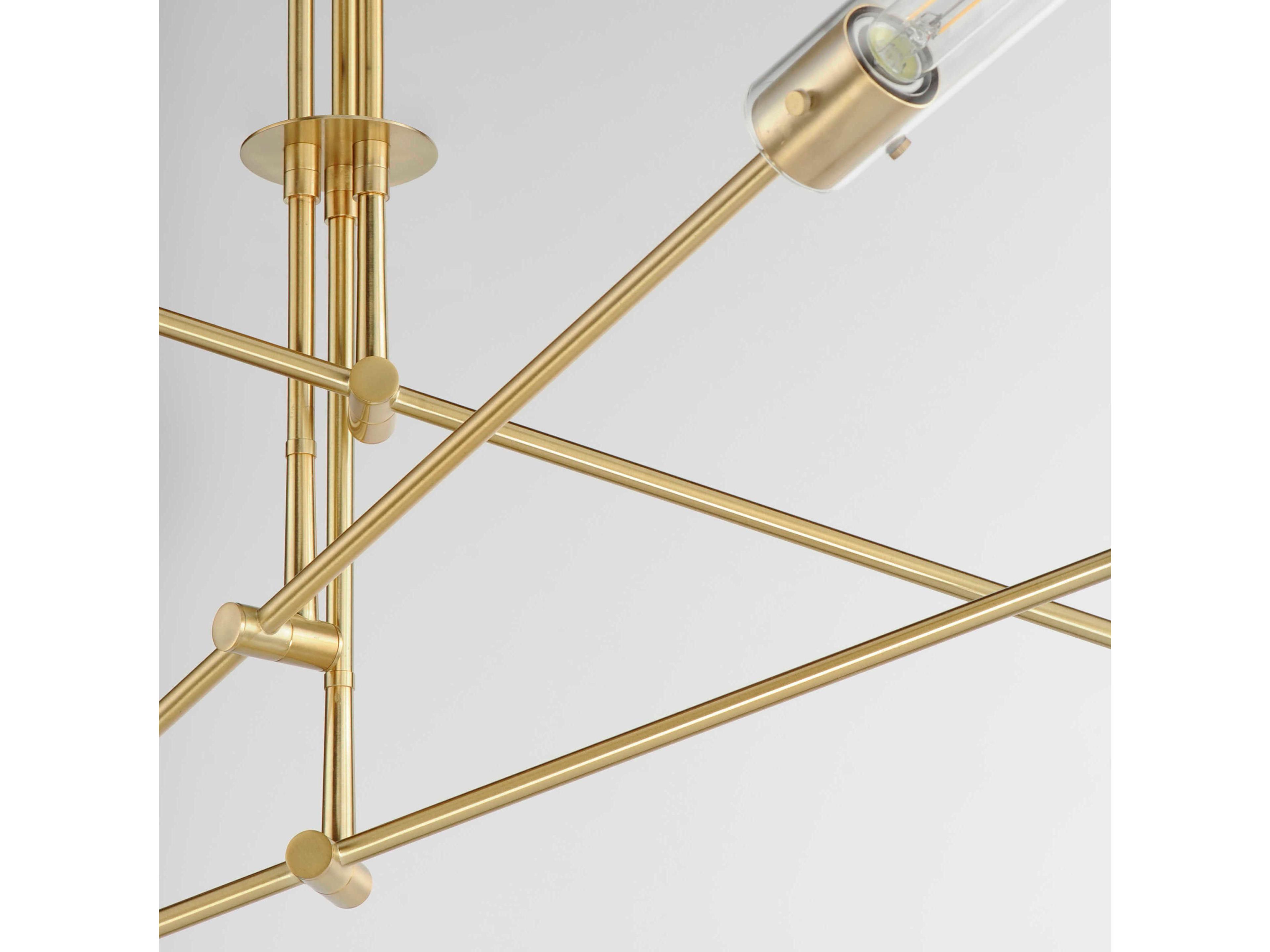 Maxim Lighting Equilibrium 6-Light Natural Aged Brass Glass LED Cylinder Linear Pendant