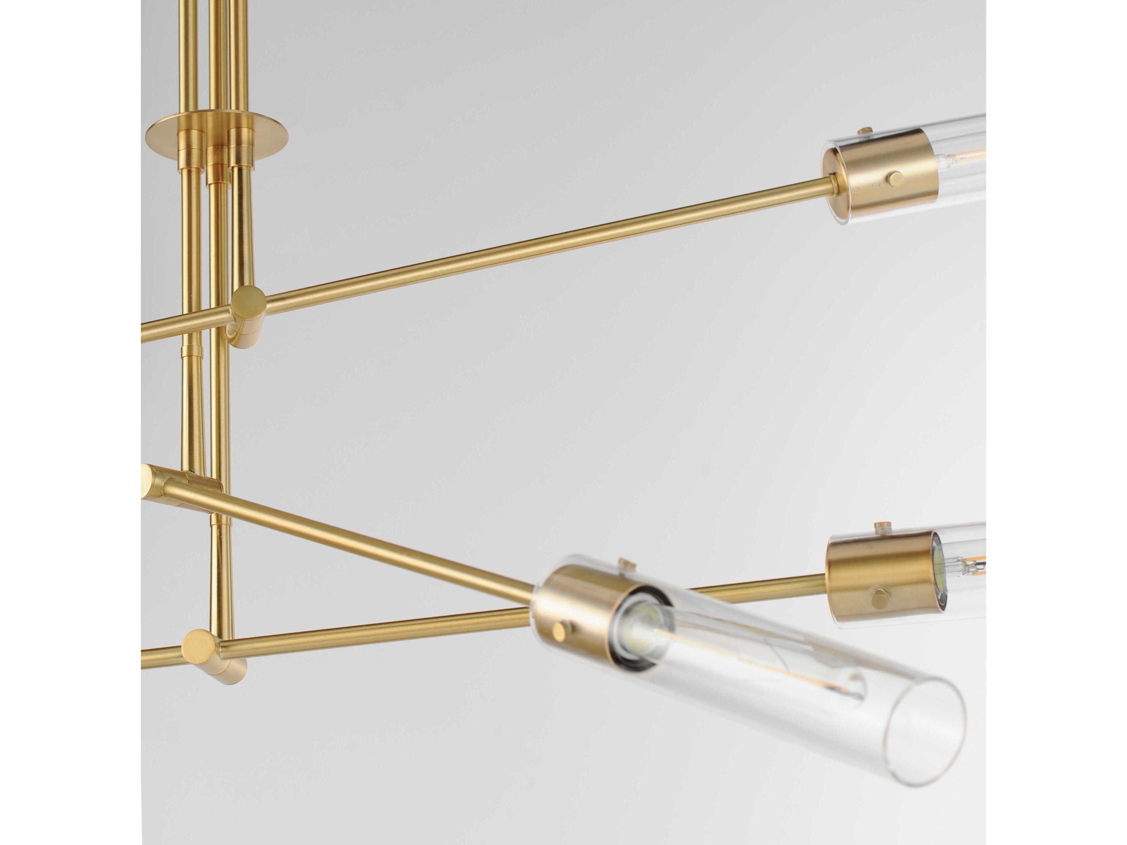 Maxim Lighting Equilibrium 6-Light Natural Aged Brass Glass LED Cylinder Linear Pendant