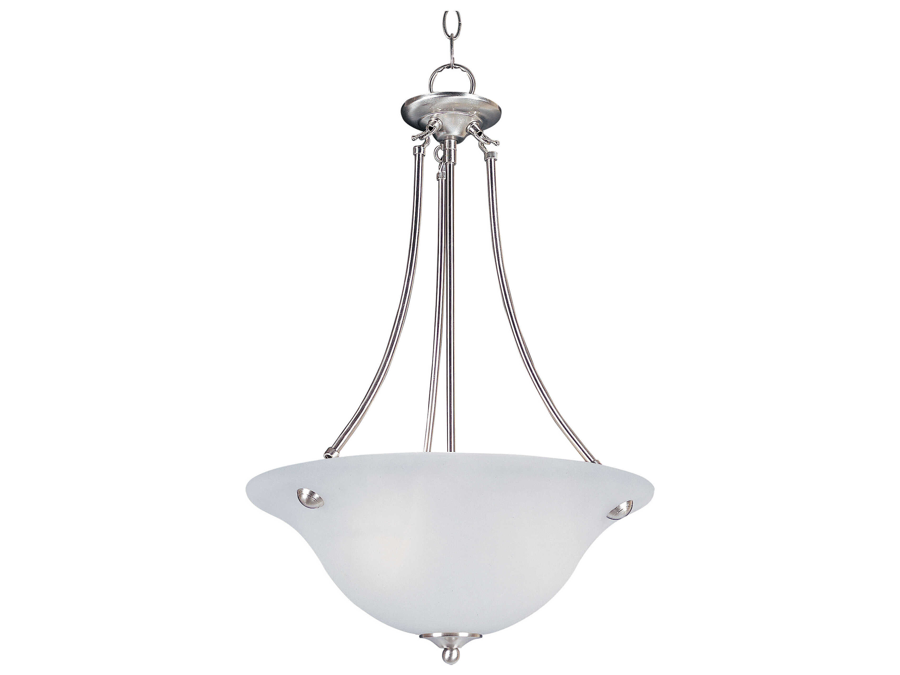Maxim Lighting Malaga 3-Light Satin Nickel Glass Bowl Pendant