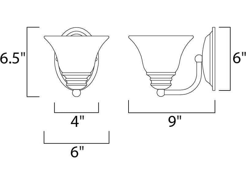 Maxim Lighting Malaga Satin Nickel Glass Wall Sconce