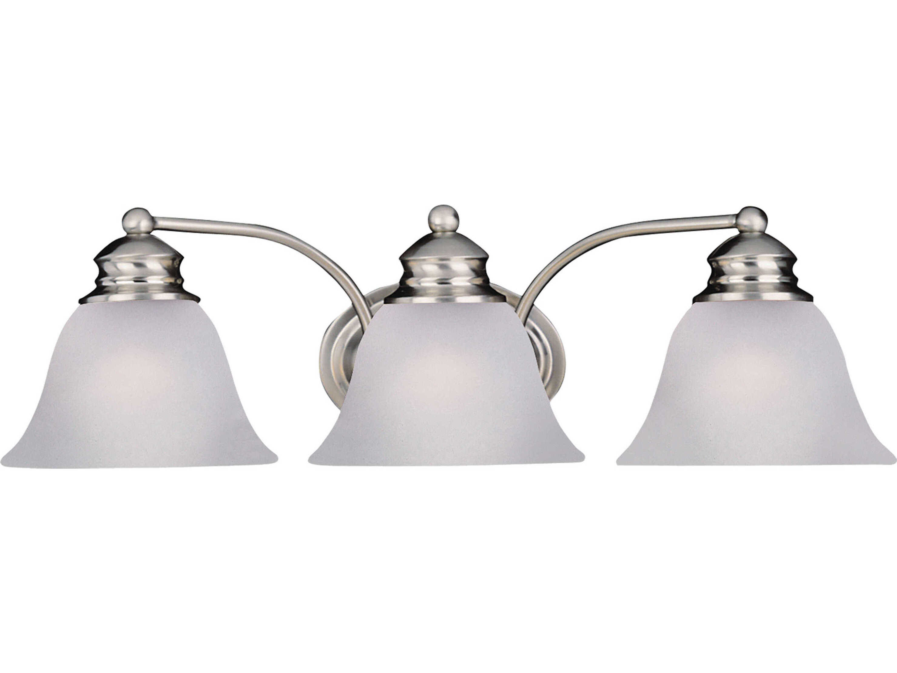 Maxim Lighting Malaga 3-Light Satin Nickel Glass Vanity Light
