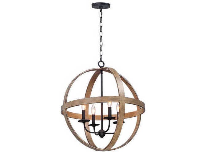 Maxim Lighting Compass 4-Light Antique Pecan Black Brown Pendant