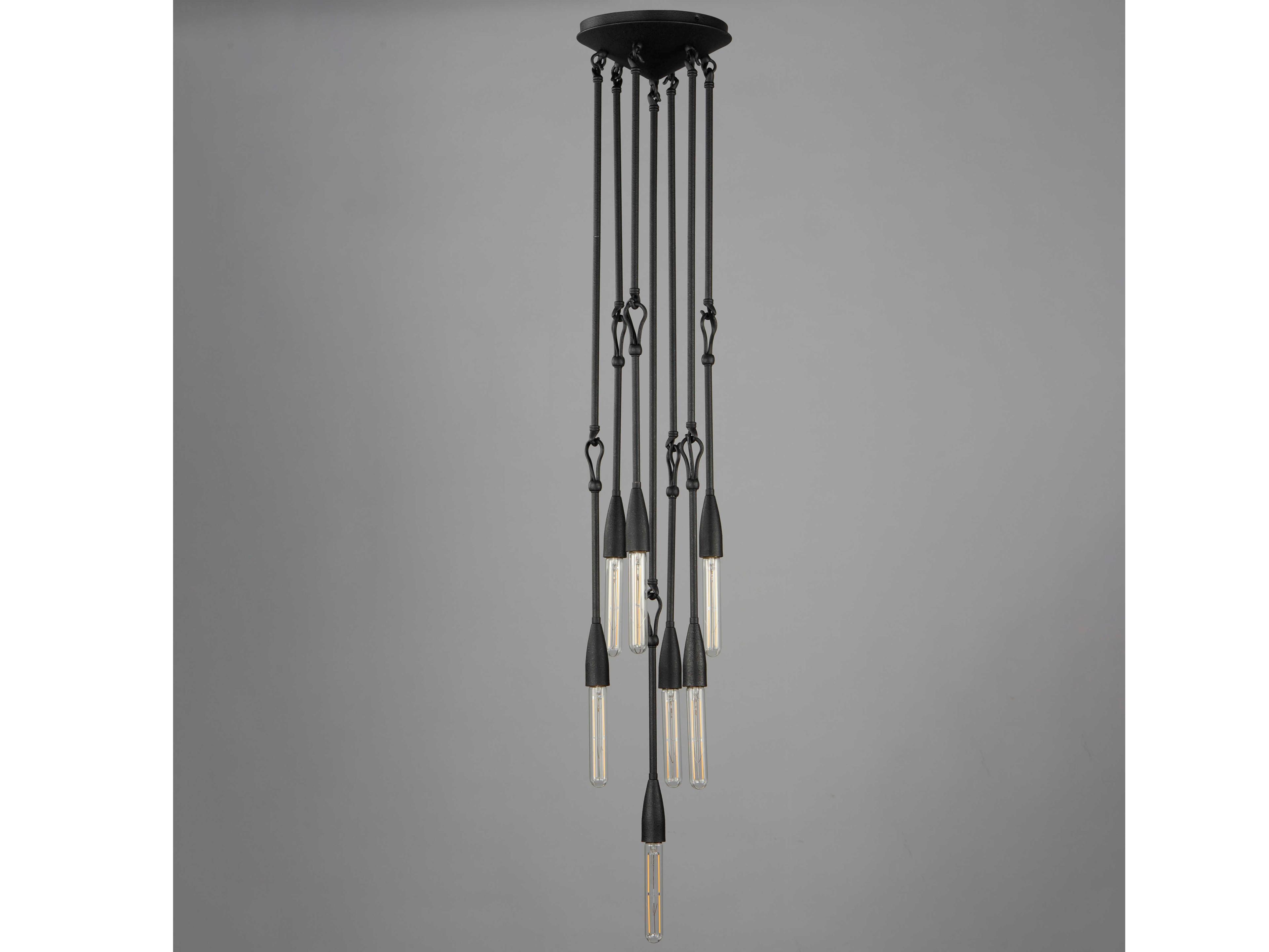 Maxim Lighting Pioneer 7-Light Anthracite Black Linear Mini Pendant
