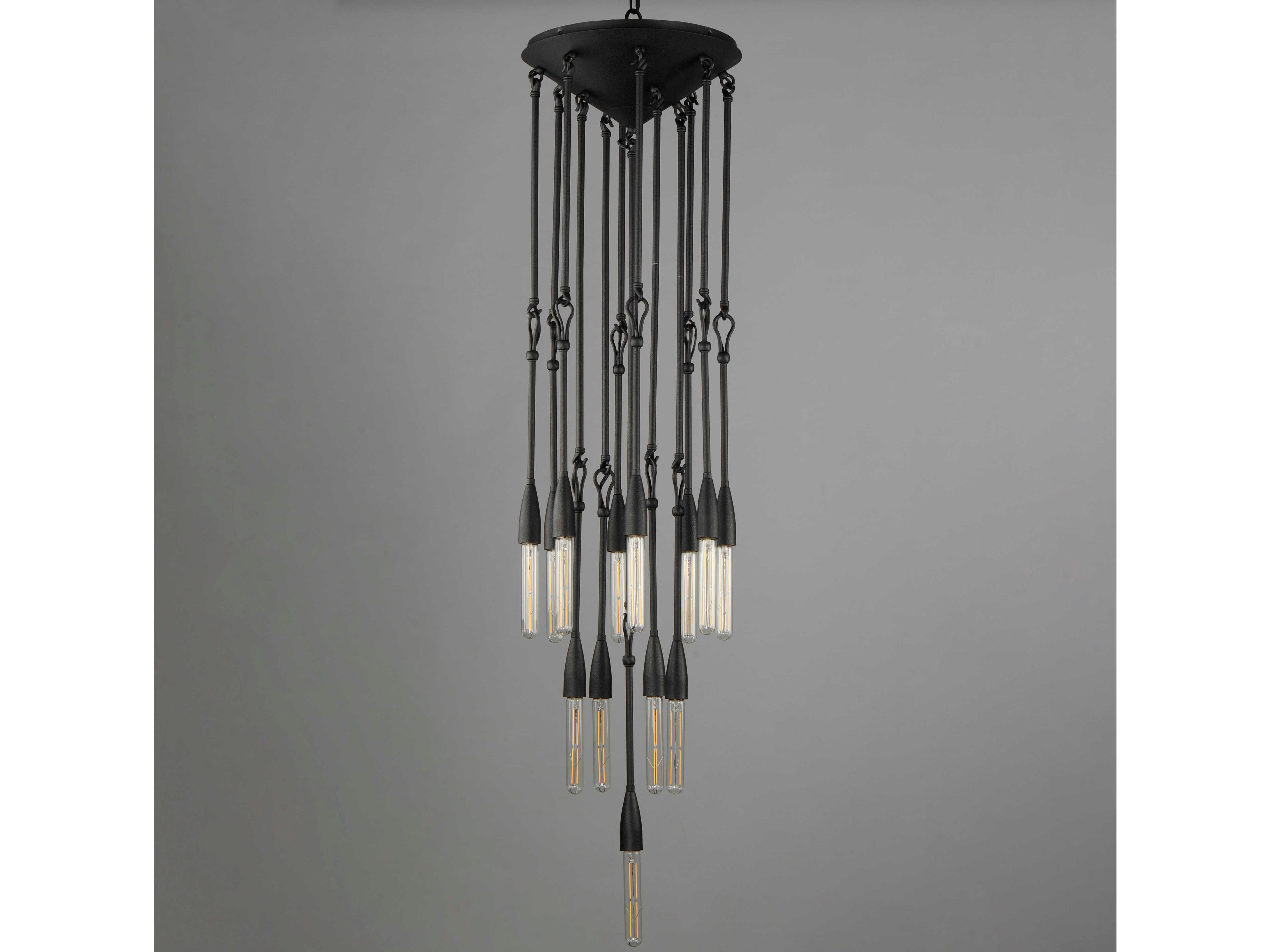 Maxim Lighting Pioneer 13-Light Anthracite Black Linear Pendant