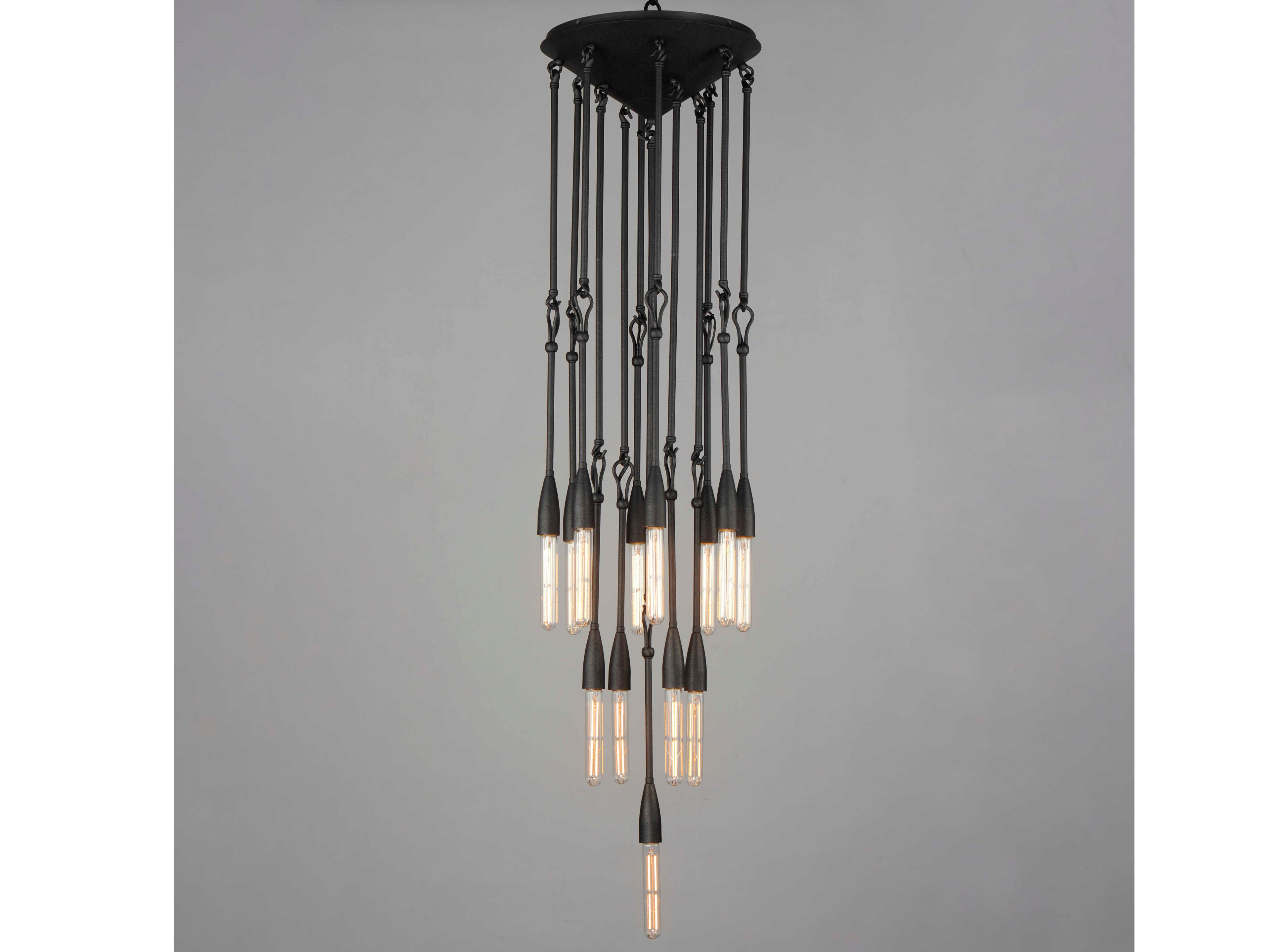 Maxim Lighting Pioneer 13-Light Anthracite Black Linear Pendant
