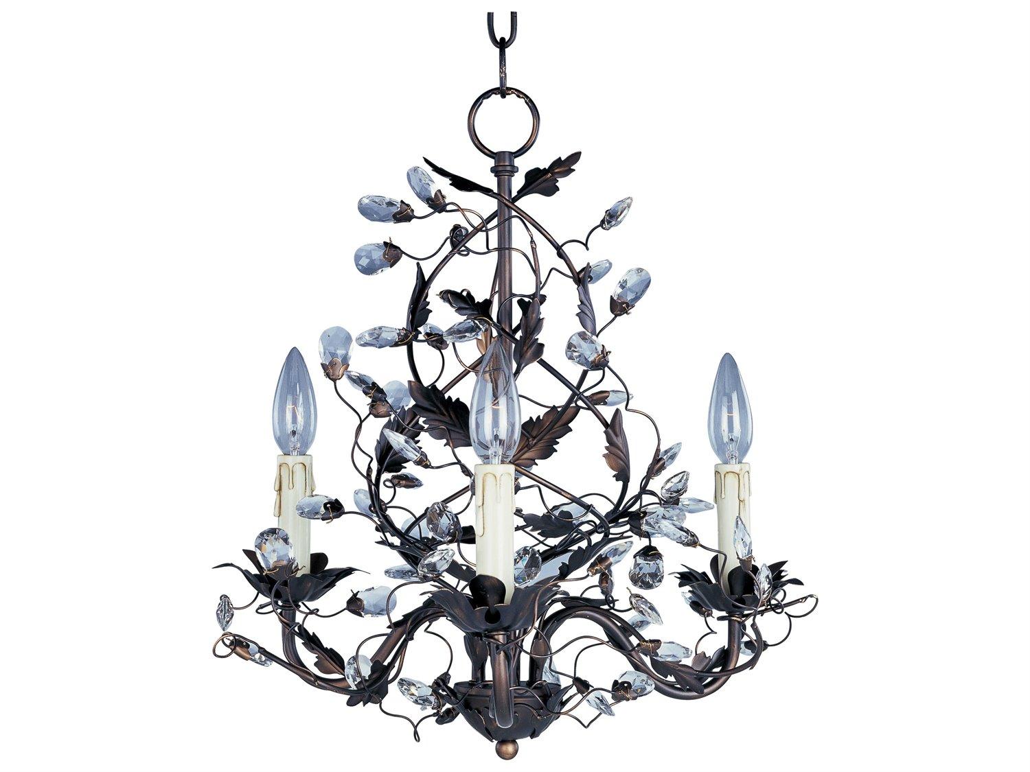 Maxim Lighting Elegante 3-Light Oil Rubbed Bronze Clear Crystal Candelabra Globe Chandelier
