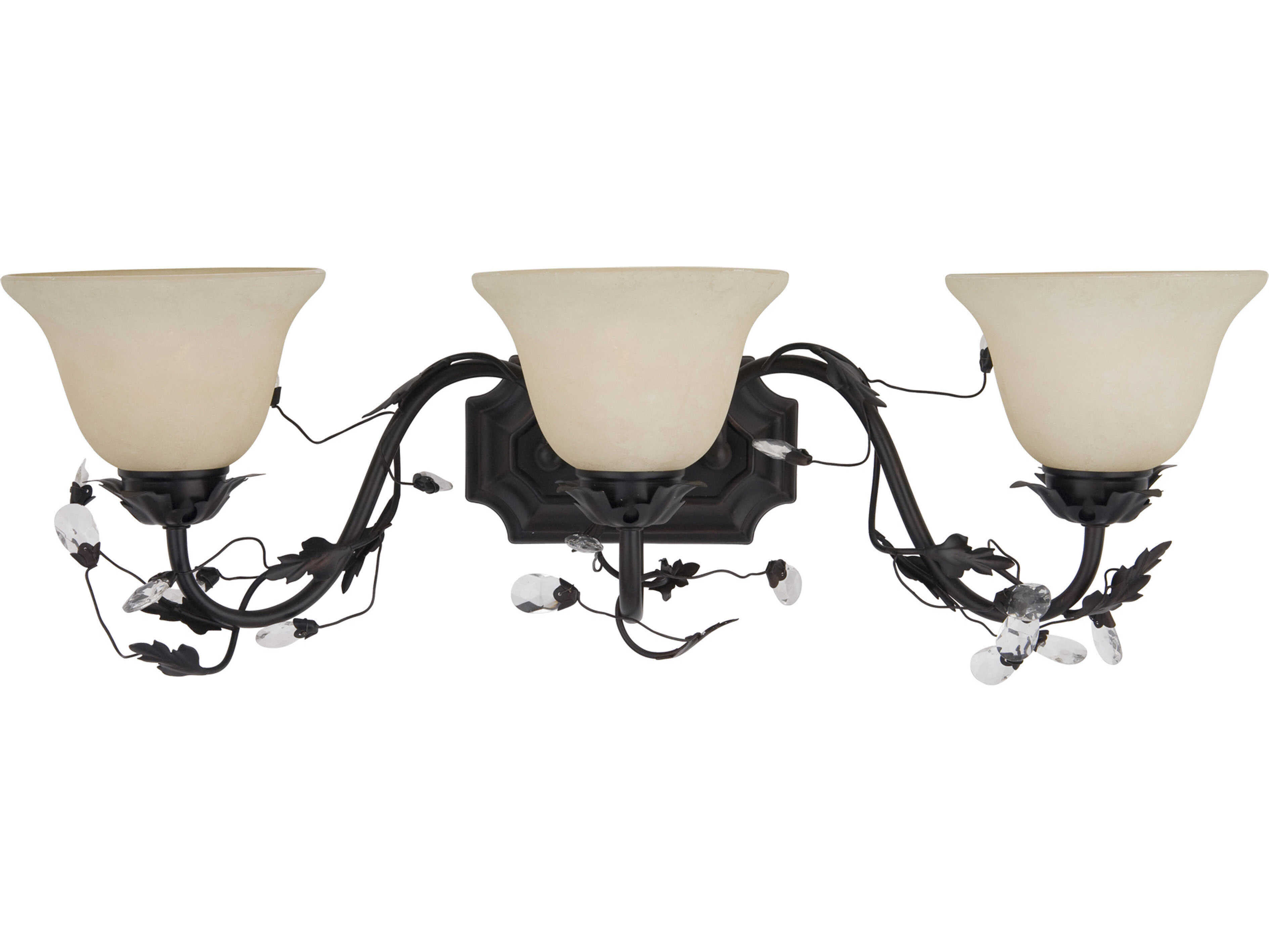 Maxim Lighting Elegante 3-Light Oil Rubbed Bronze Crystal Vanity Light