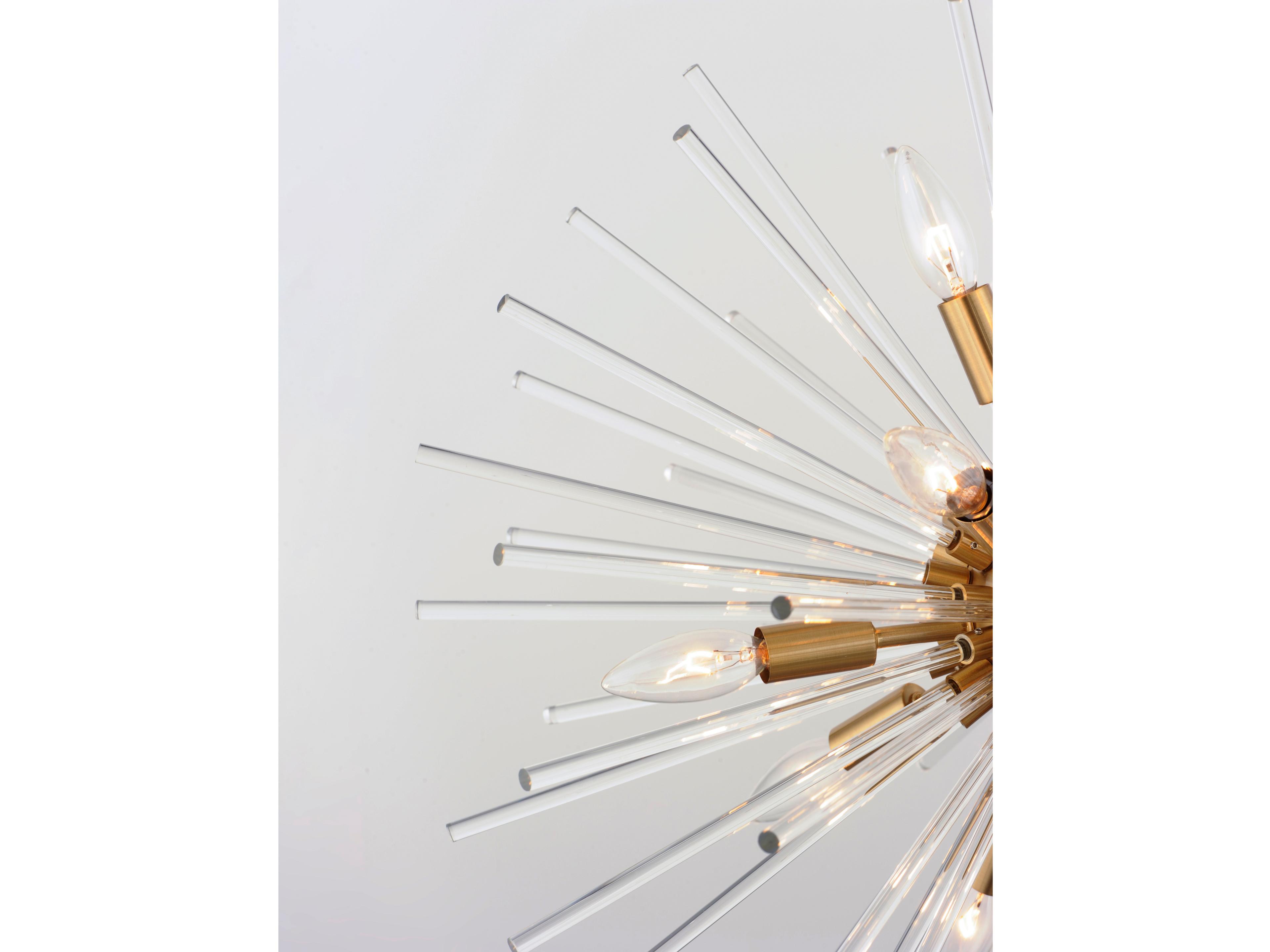 Maxim Lighting Polaris 8-Light Satin Brass Glass Sputnik Flush Mount