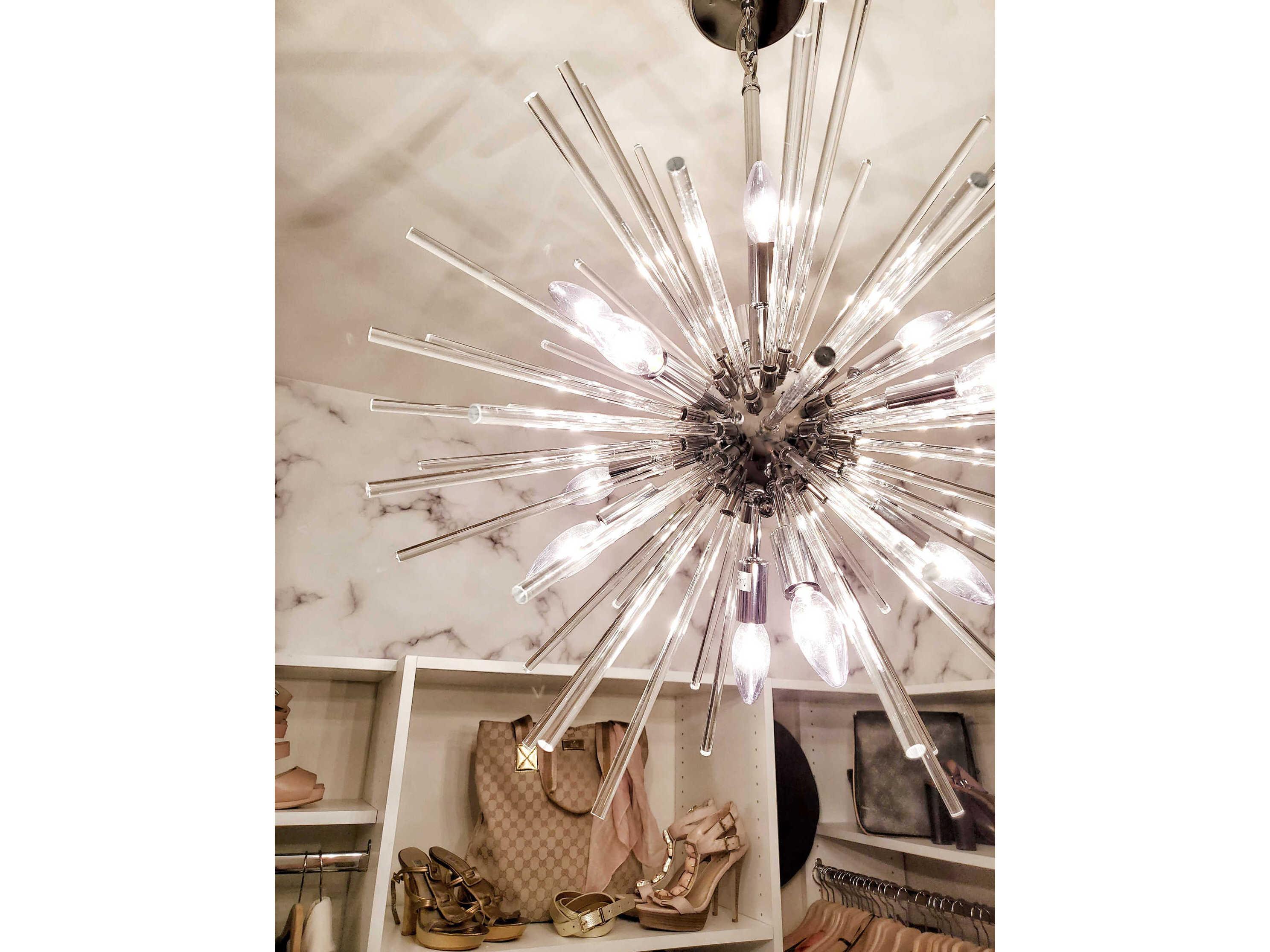 Maxim Lighting Polaris 12-Light Polished Chrome Clear Glass Sputnik Pendant