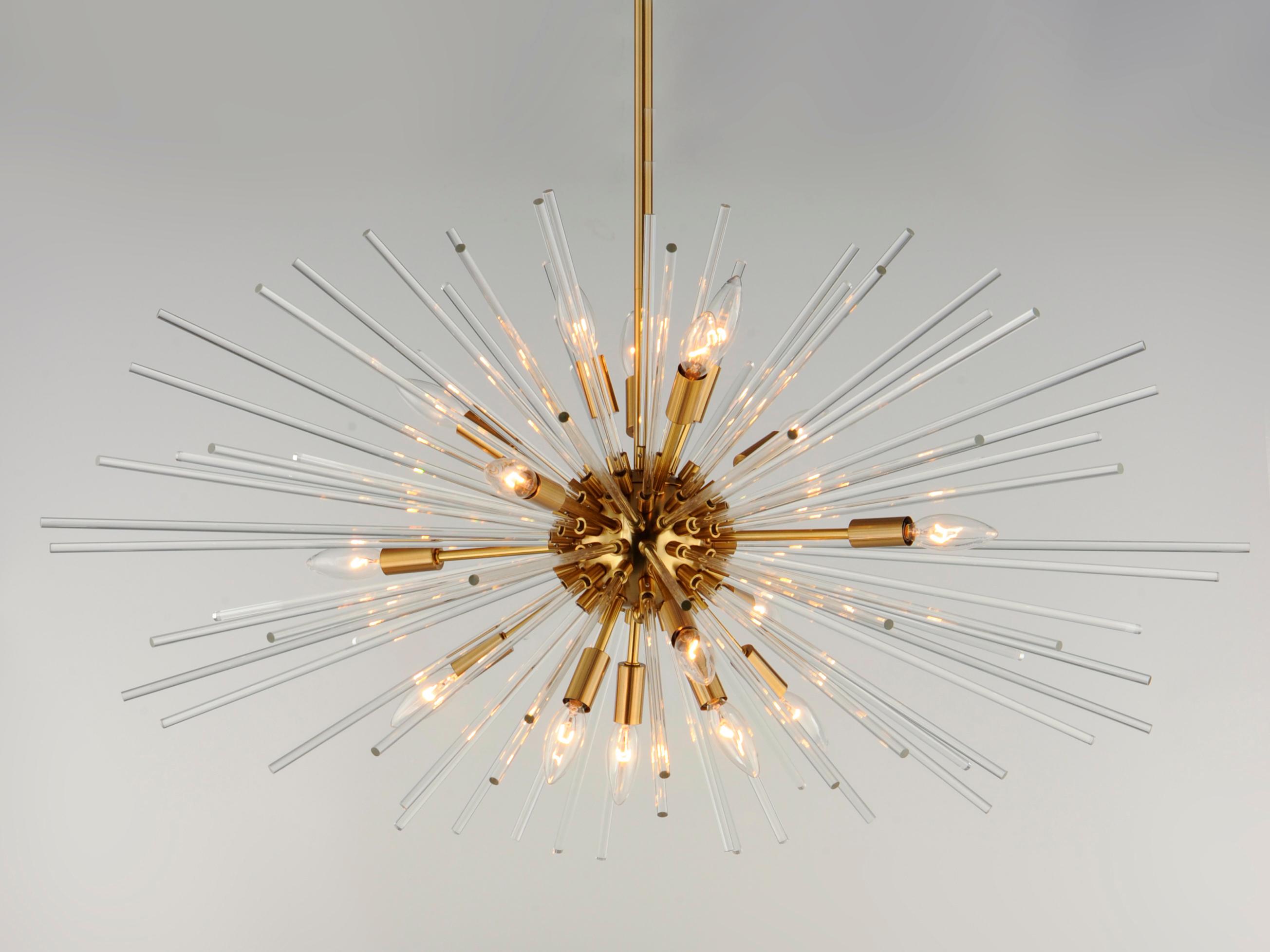 Maxim Lighting Polaris 16-Light6-Light Satin Brass Glass Sputnik Pendant