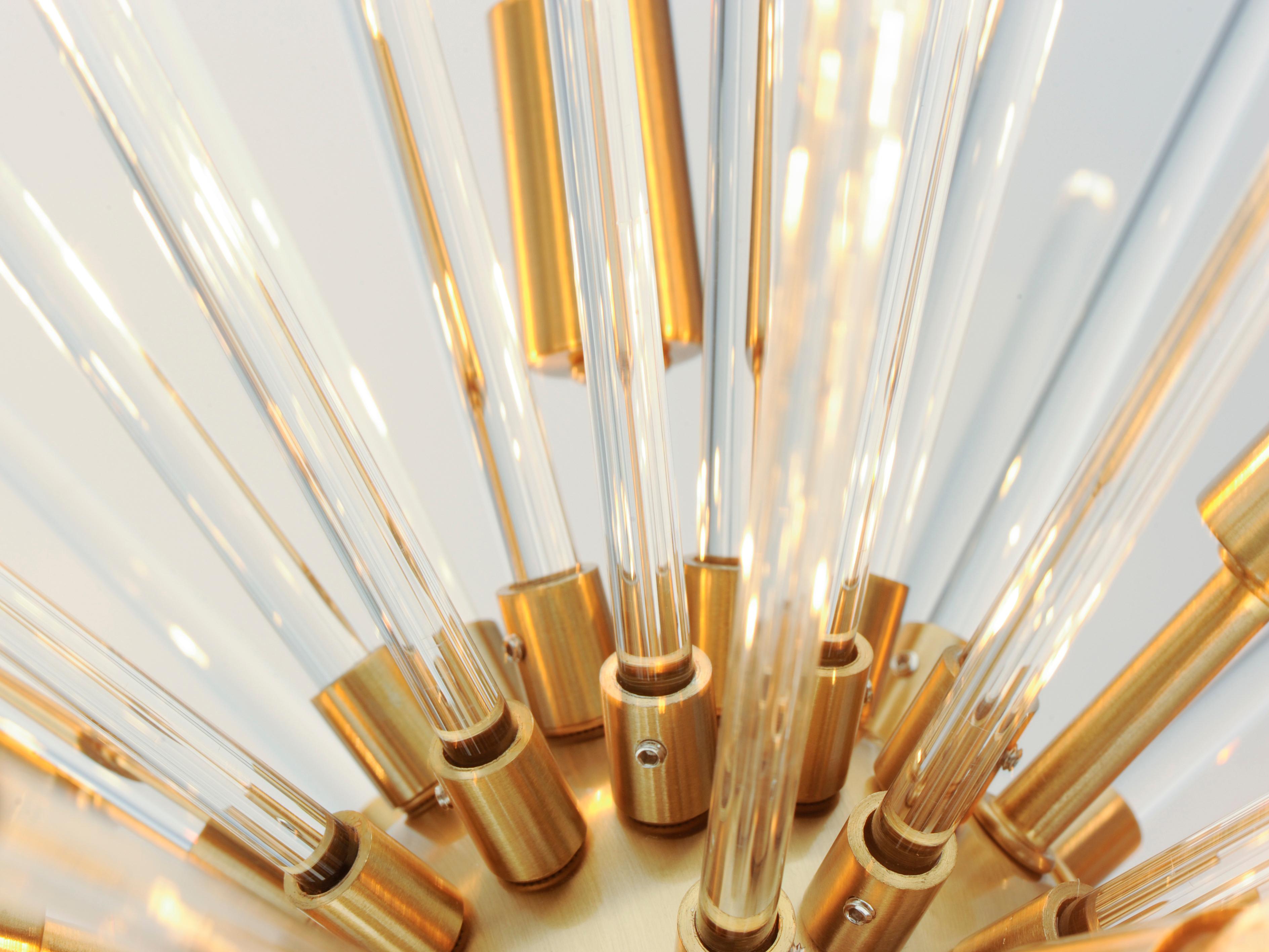 Maxim Lighting Polaris 16-Light6-Light Satin Brass Glass Sputnik Pendant