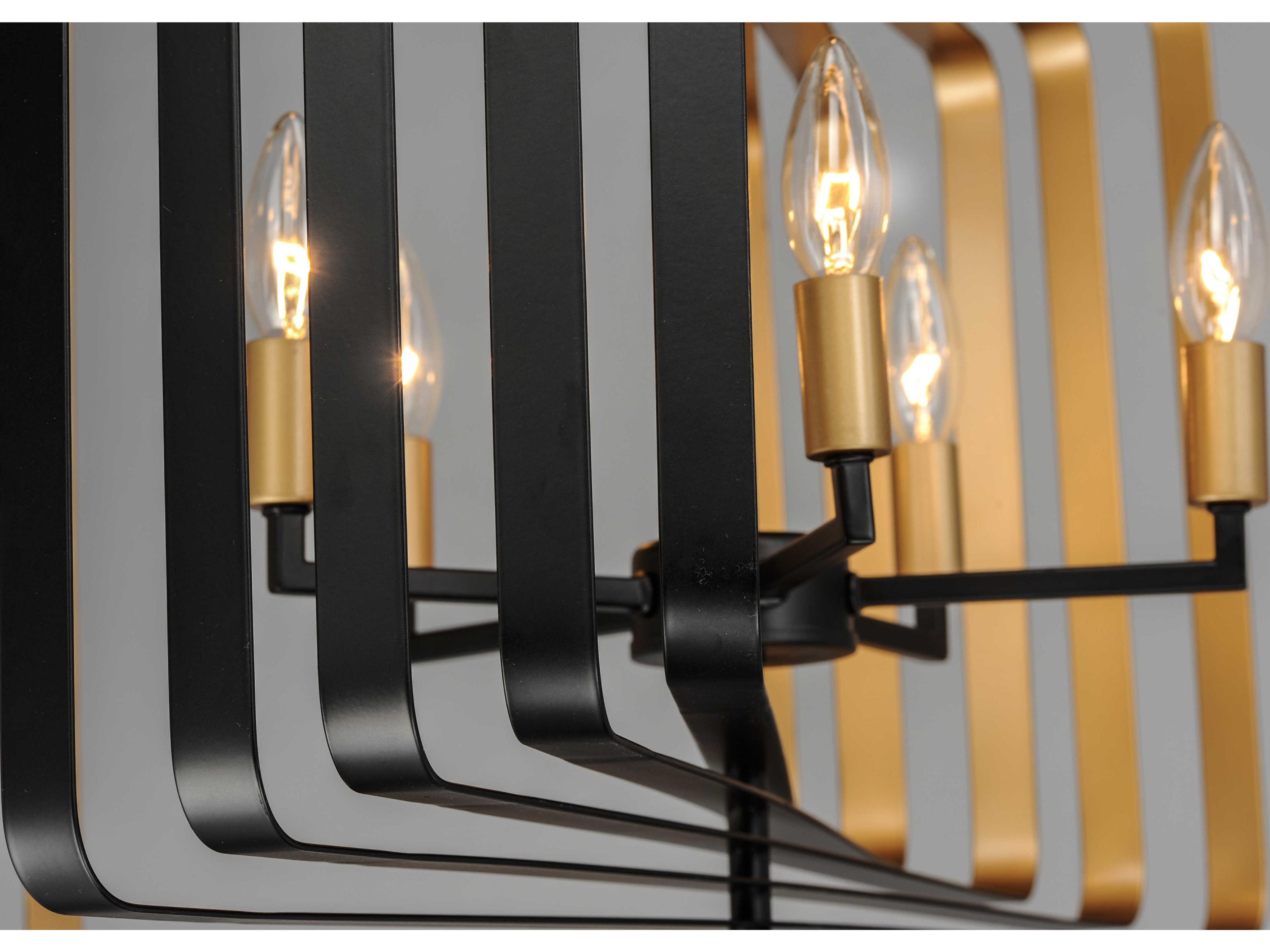 Maxim Lighting Radial 5-Light Black Gold Candelabra Geometric Chandelier