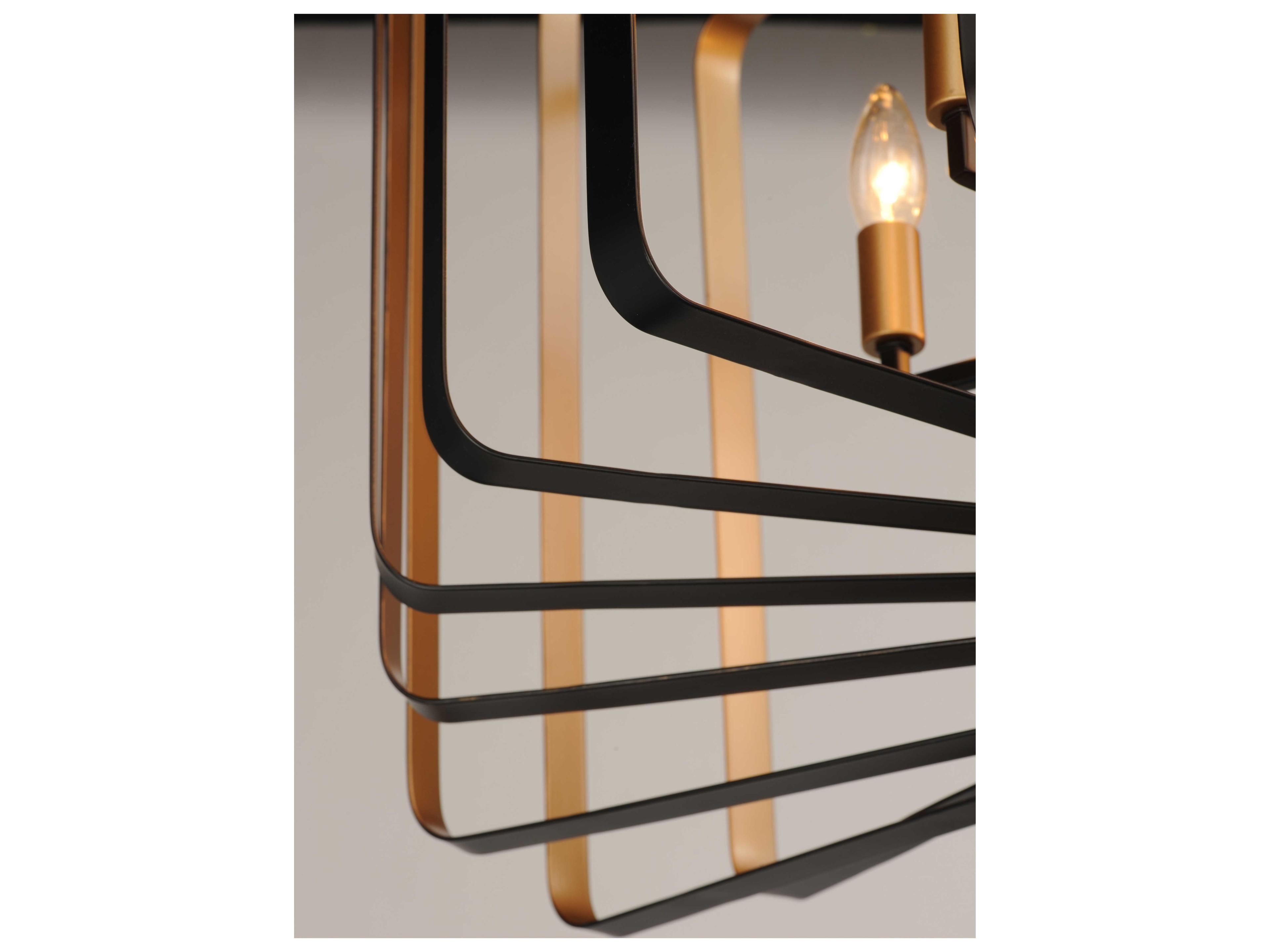 Maxim Lighting Radial 5-Light Black Gold Candelabra Geometric Chandelier