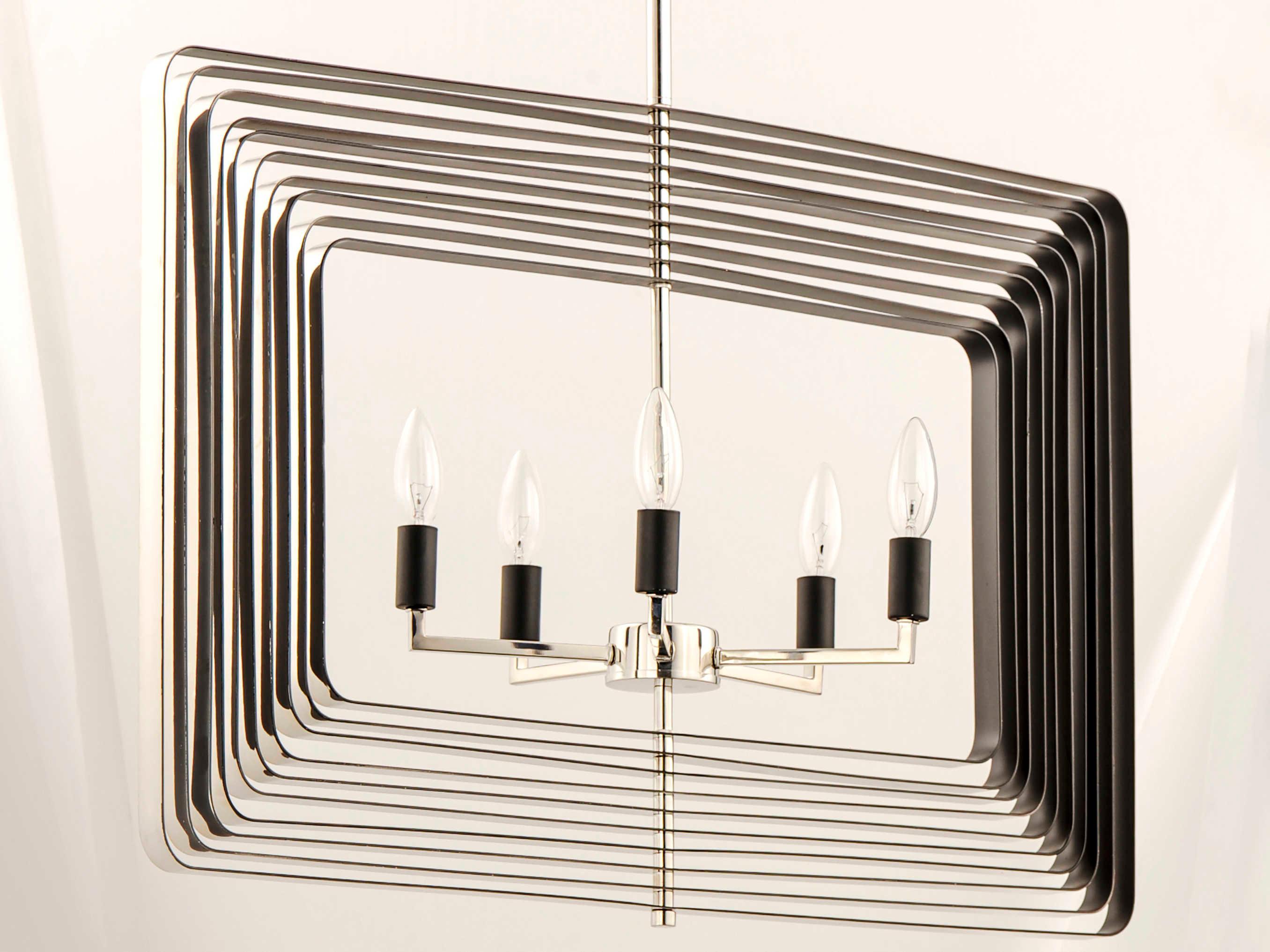 Maxim Lighting Radial 5-Light Polished Nickel Black Candelabra Geometric Chandelier
