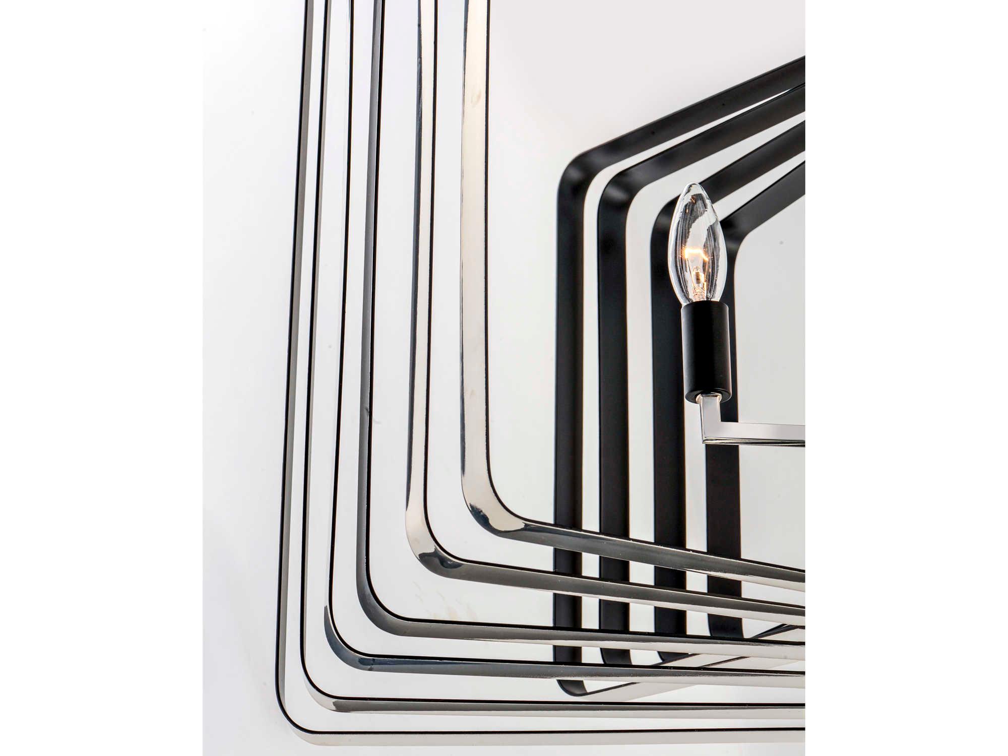 Maxim Lighting Radial 5-Light Polished Nickel Black Candelabra Geometric Chandelier