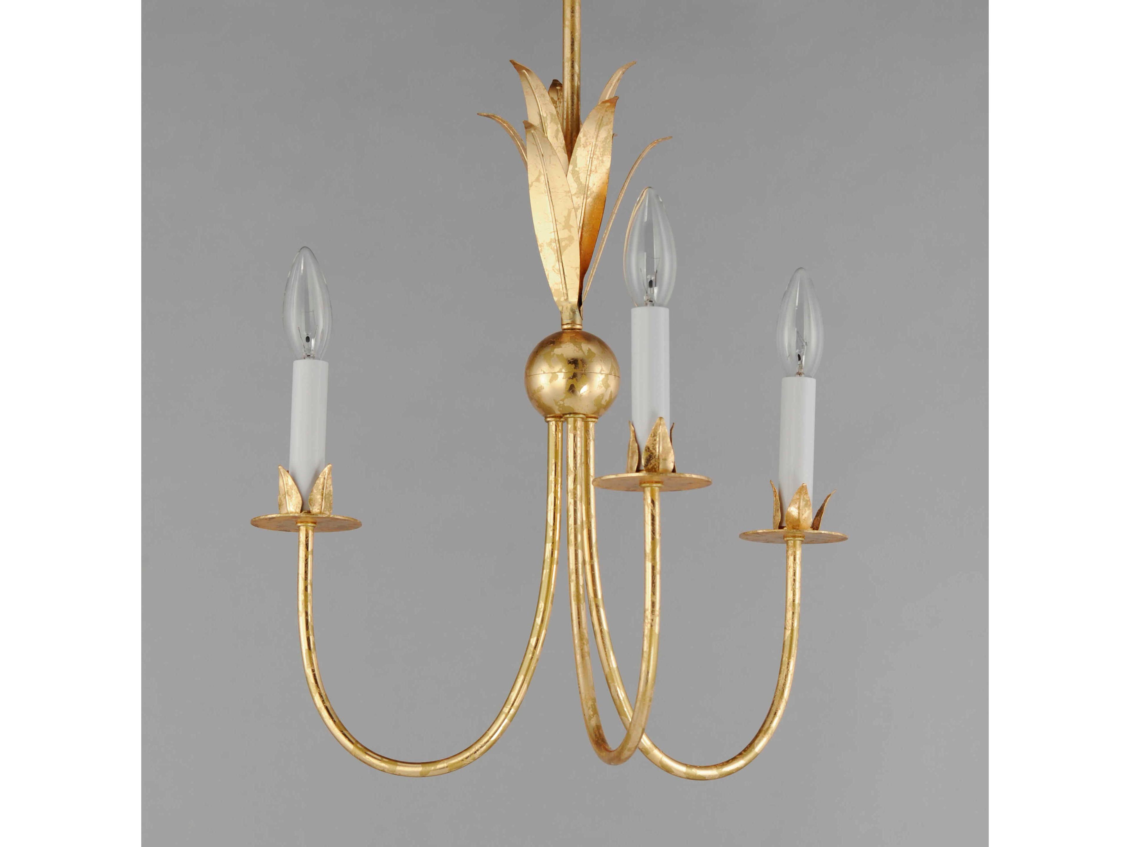 Maxim Lighting Paloma 3-Light Gold Leaf Candelabra Chandelier