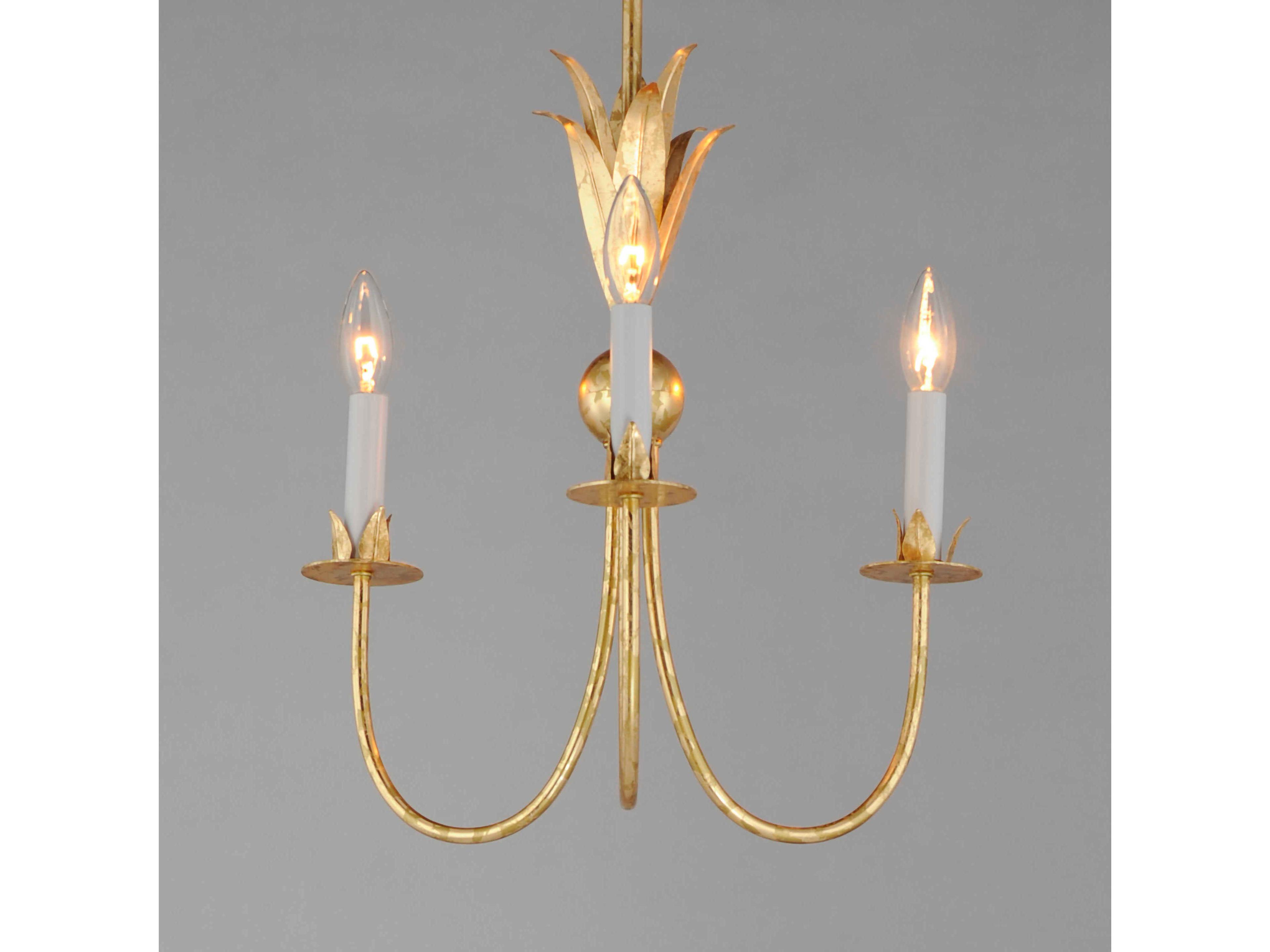 Maxim Lighting Paloma 3-Light Gold Leaf Candelabra Chandelier