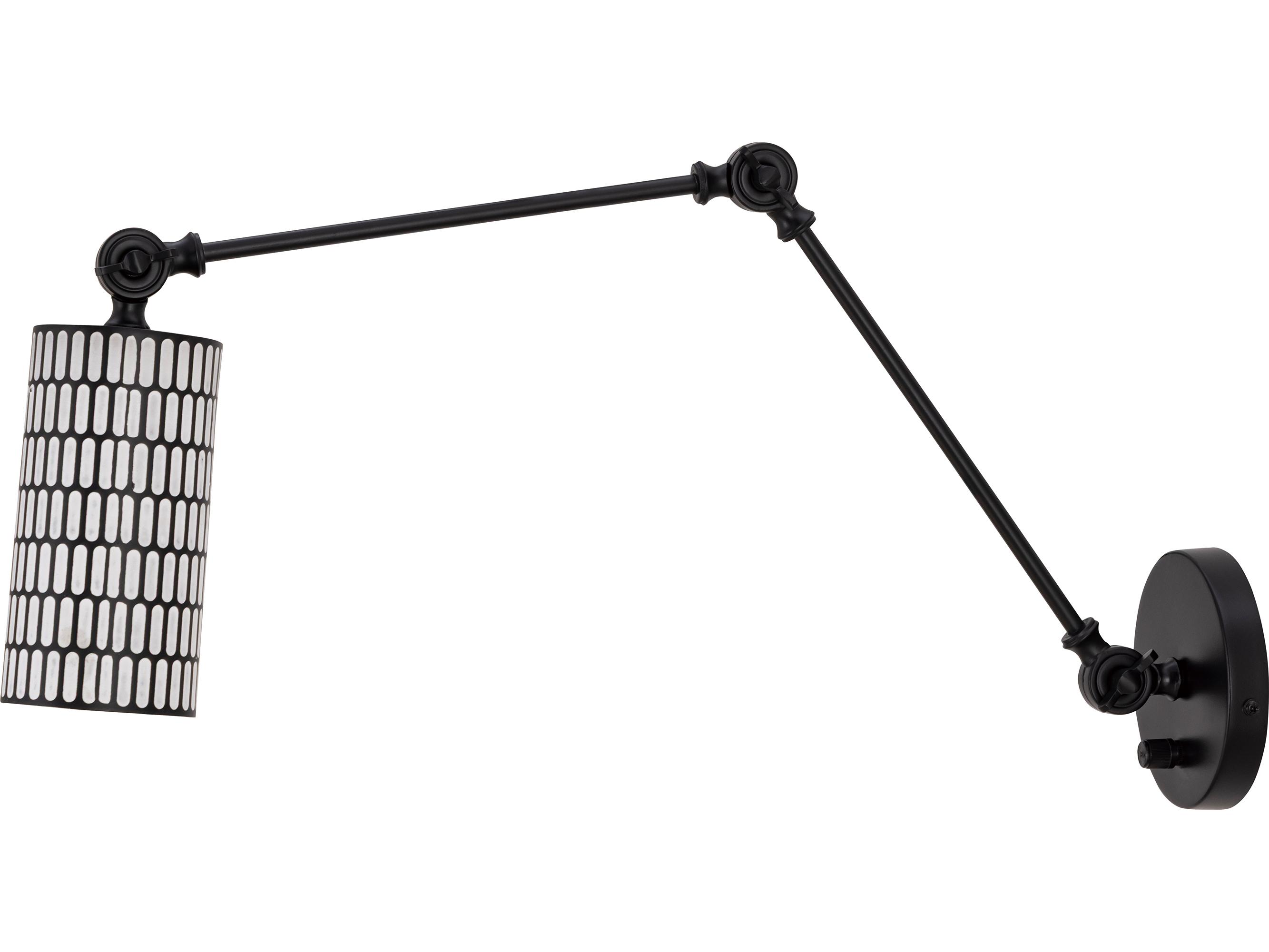 Maxim Lighting Shaka 1-Light Black White Swing Wall Sconce