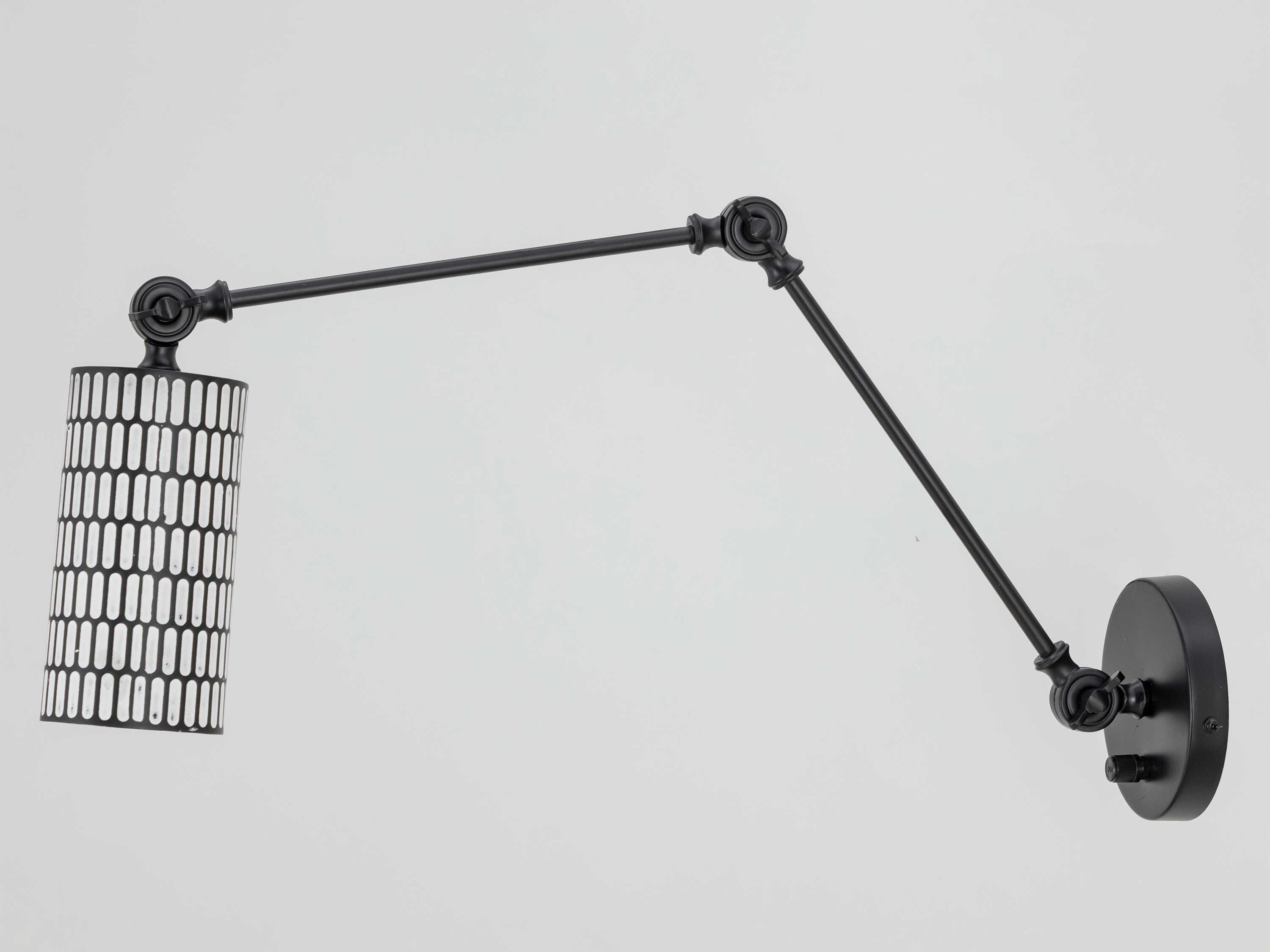 Maxim Lighting Shaka 1-Light Black White Swing Wall Sconce