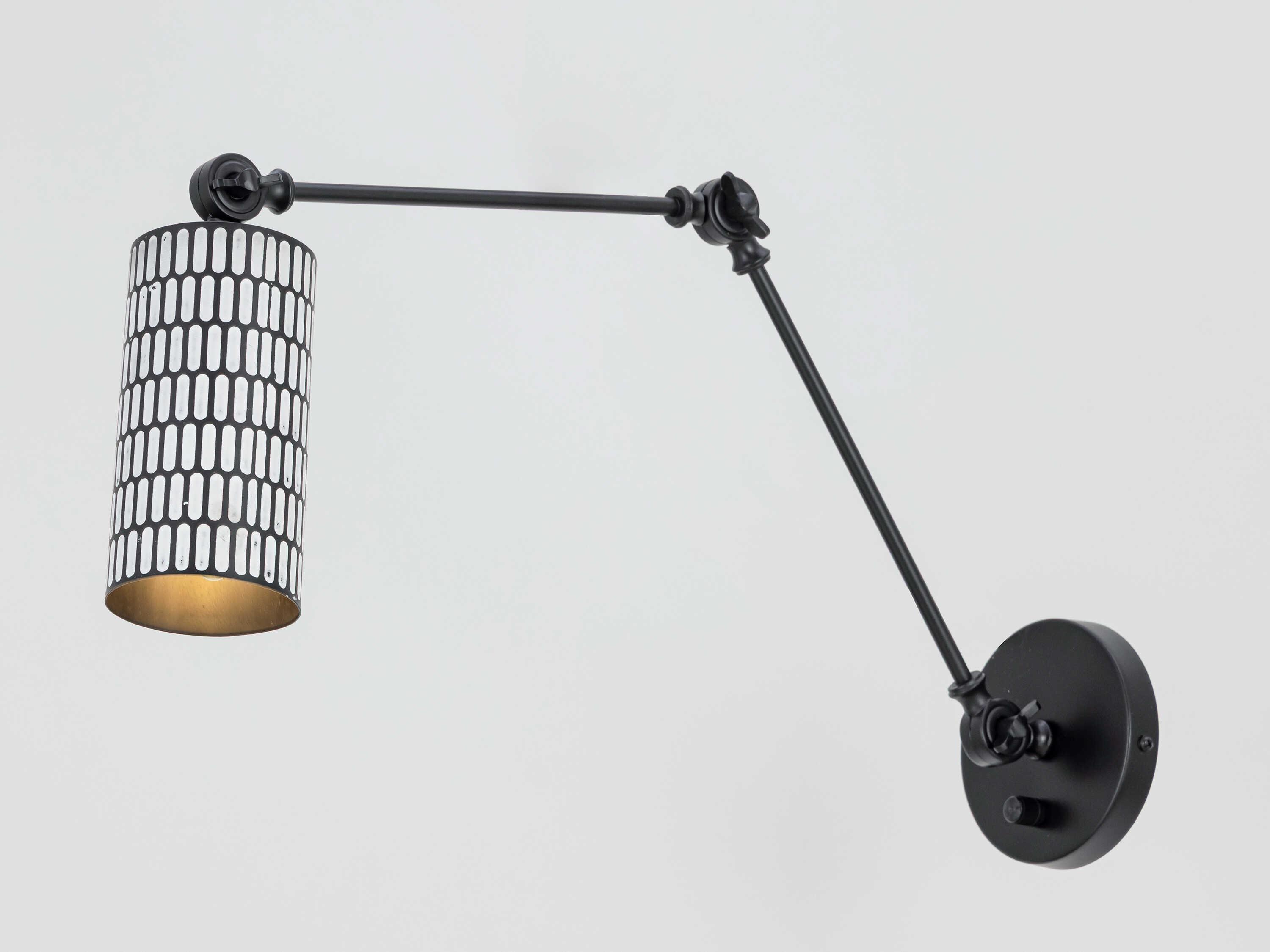 Maxim Lighting Shaka 1-Light Black White Swing Wall Sconce