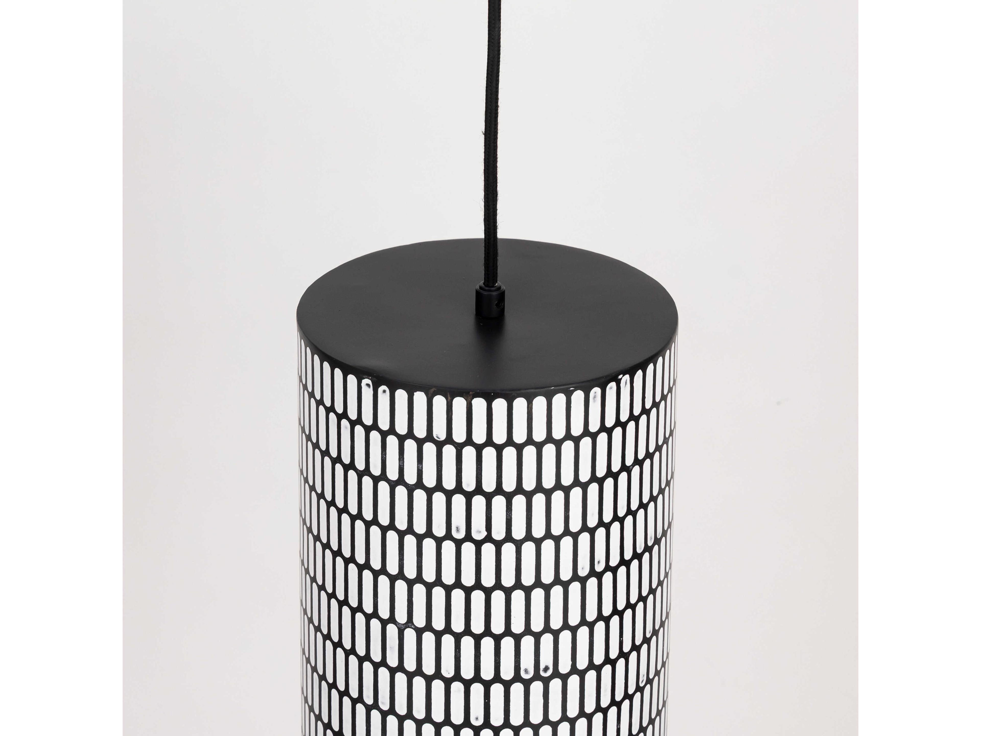 Maxim Lighting Shaka 1-Light Black White Cylinder Mini Pendant