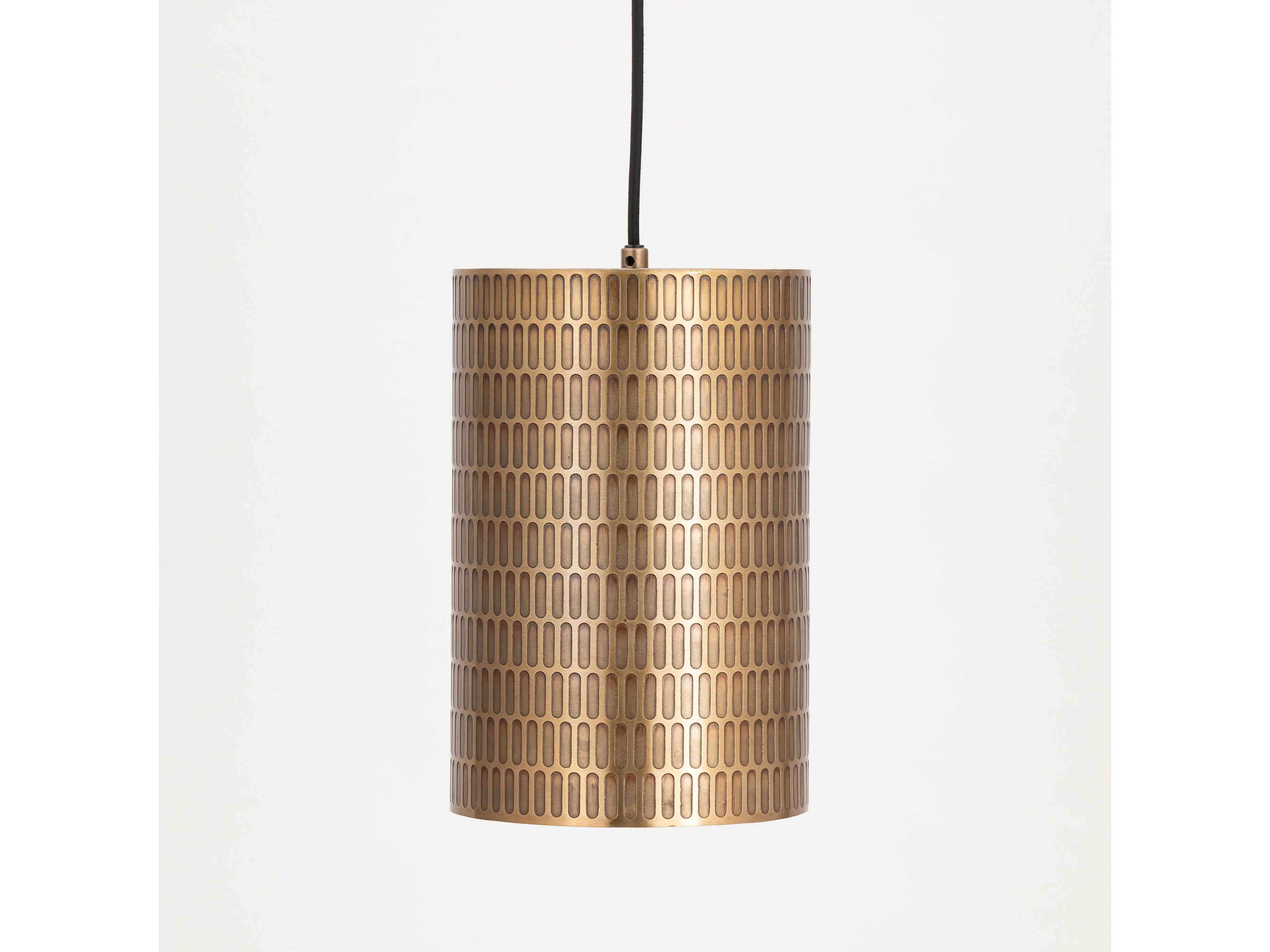 Maxim Lighting Shaka 1-Light Weathered Brass Cylinder Mini Pendant