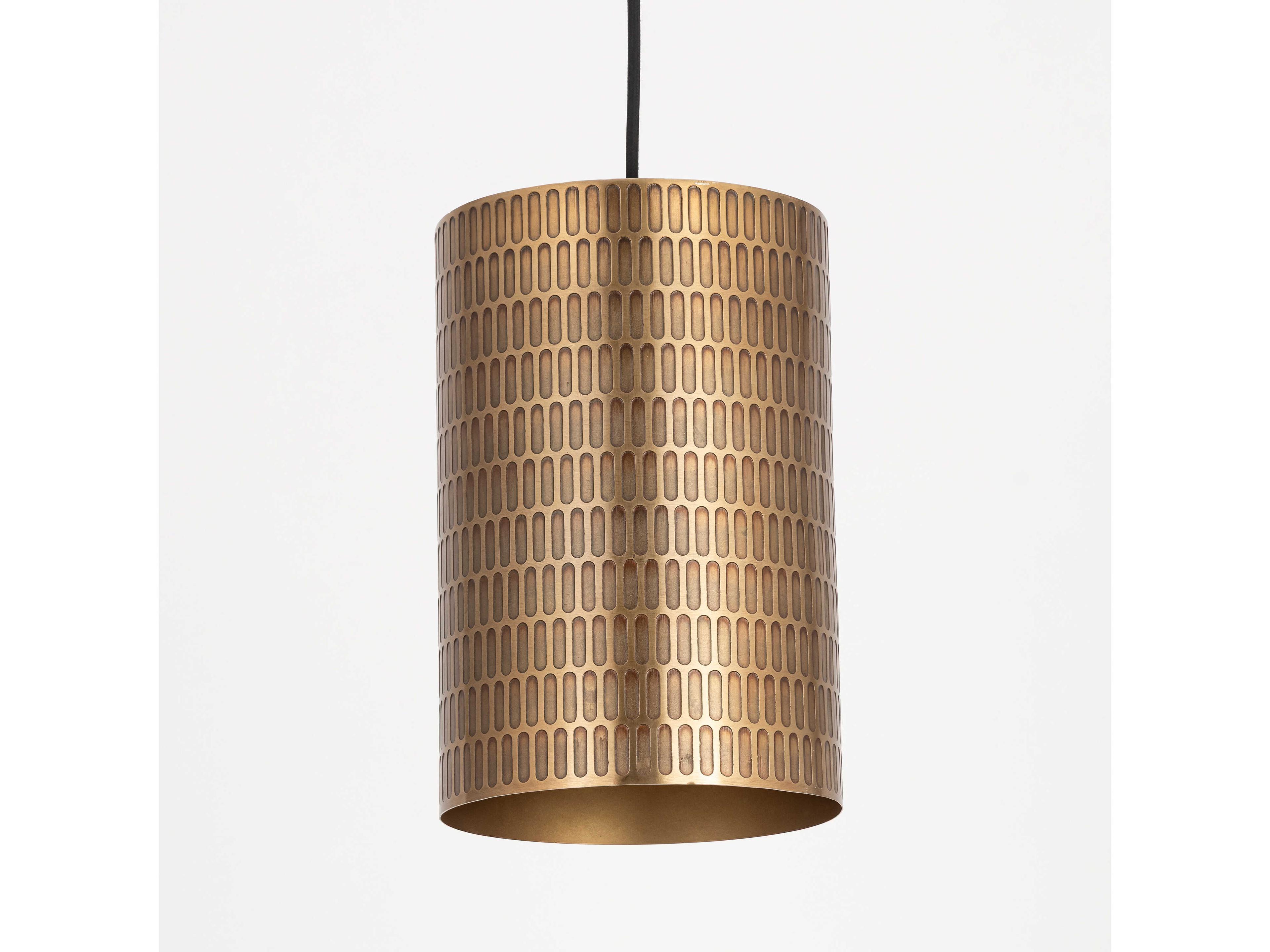 Maxim Lighting Shaka 1-Light Weathered Brass Cylinder Mini Pendant