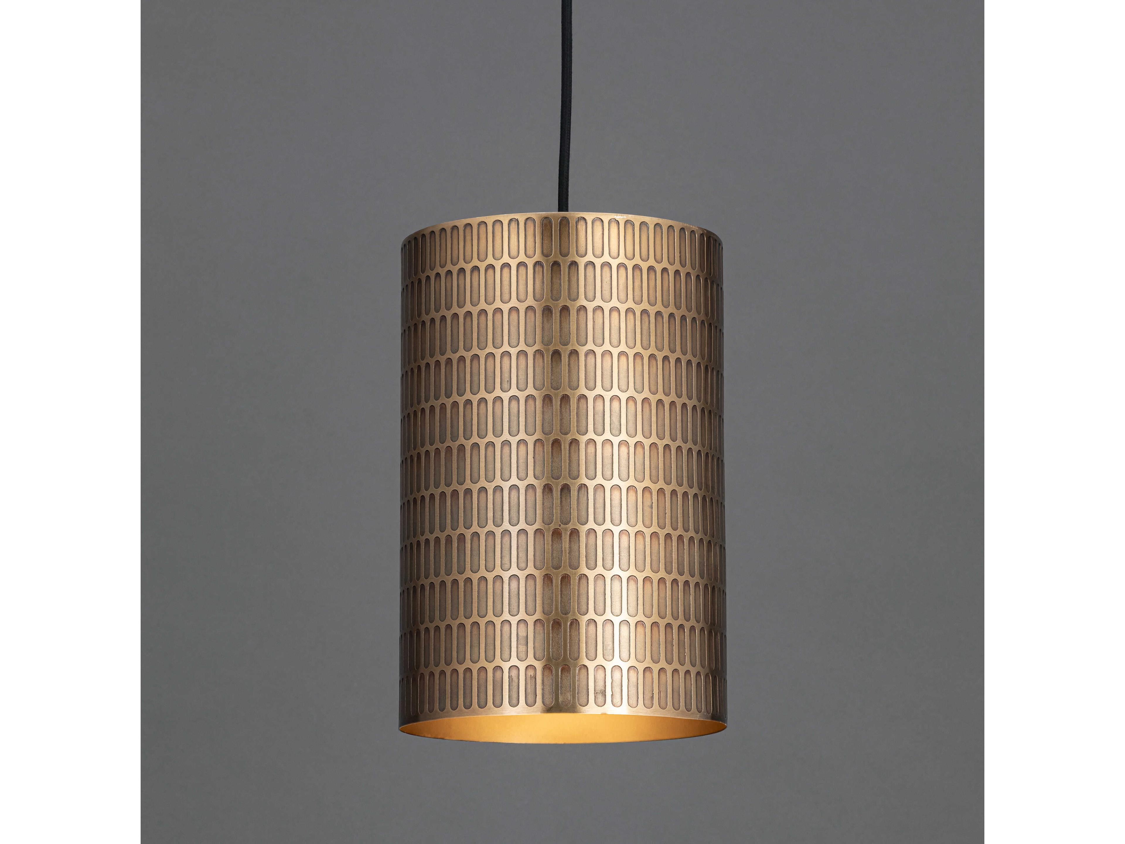 Maxim Lighting Shaka 1-Light Weathered Brass Cylinder Mini Pendant