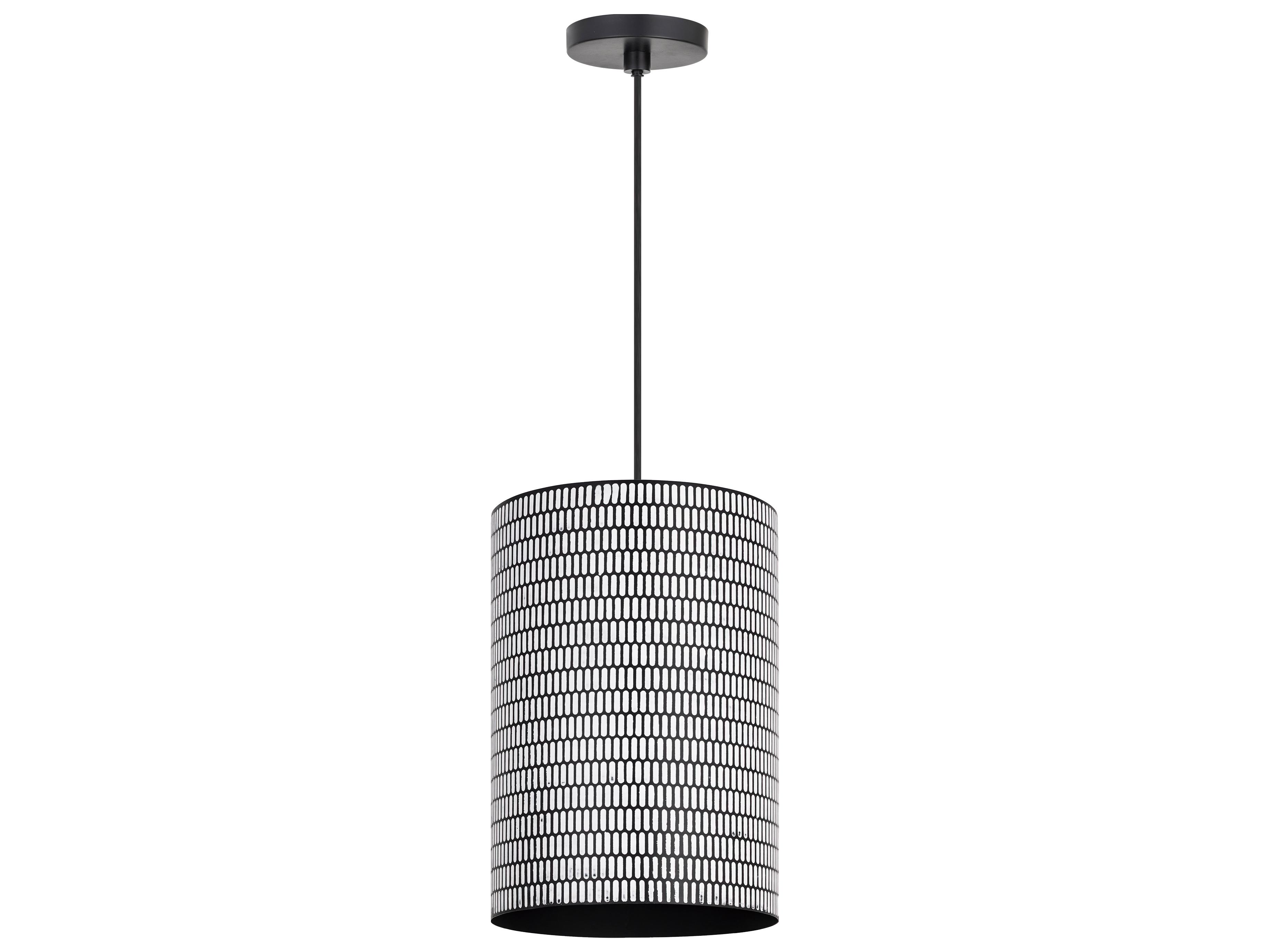 Maxim Lighting Shaka 1-Light Black White Cylinder Pendant