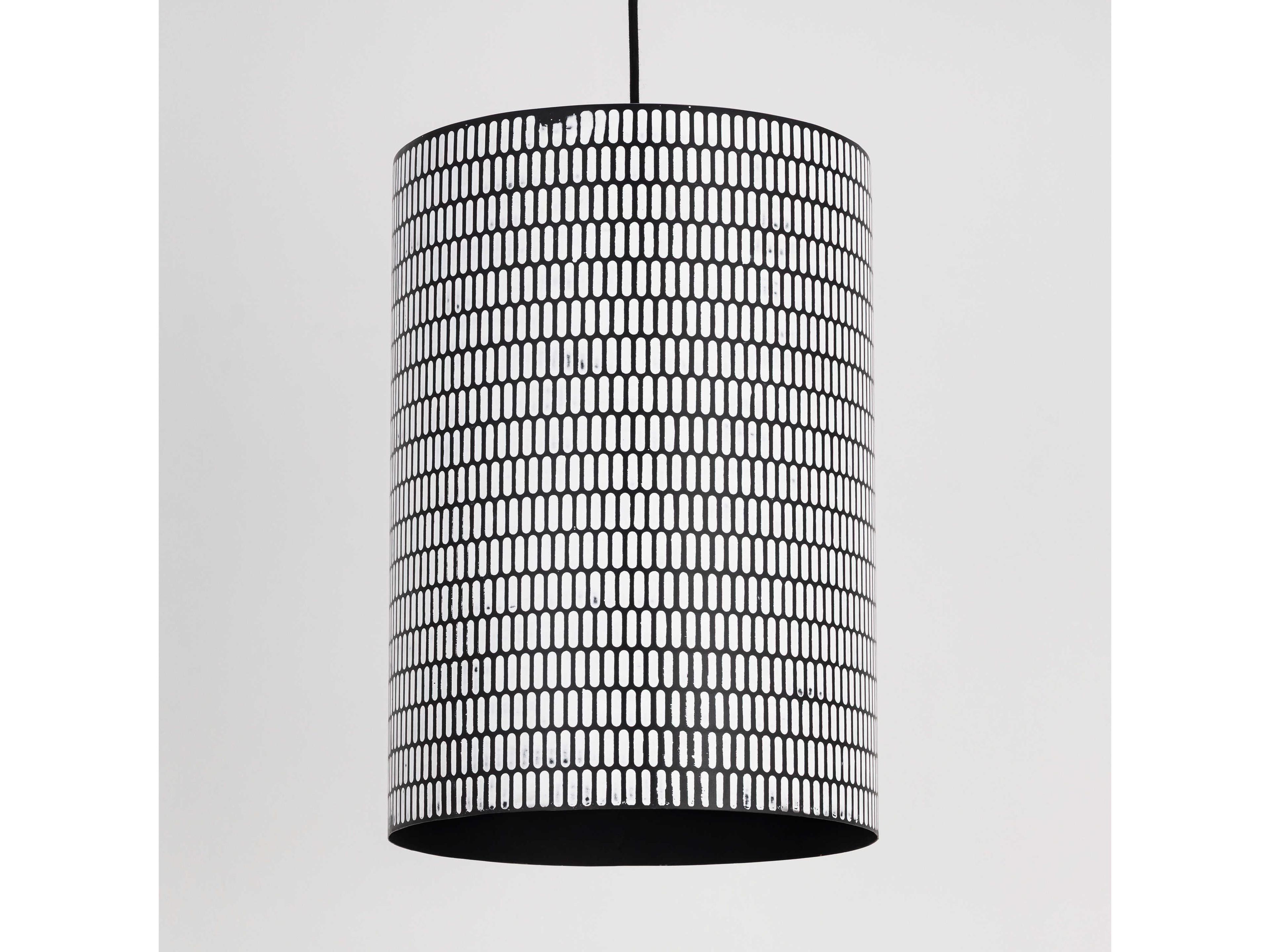 Maxim Lighting Shaka 1-Light Black White Cylinder Pendant