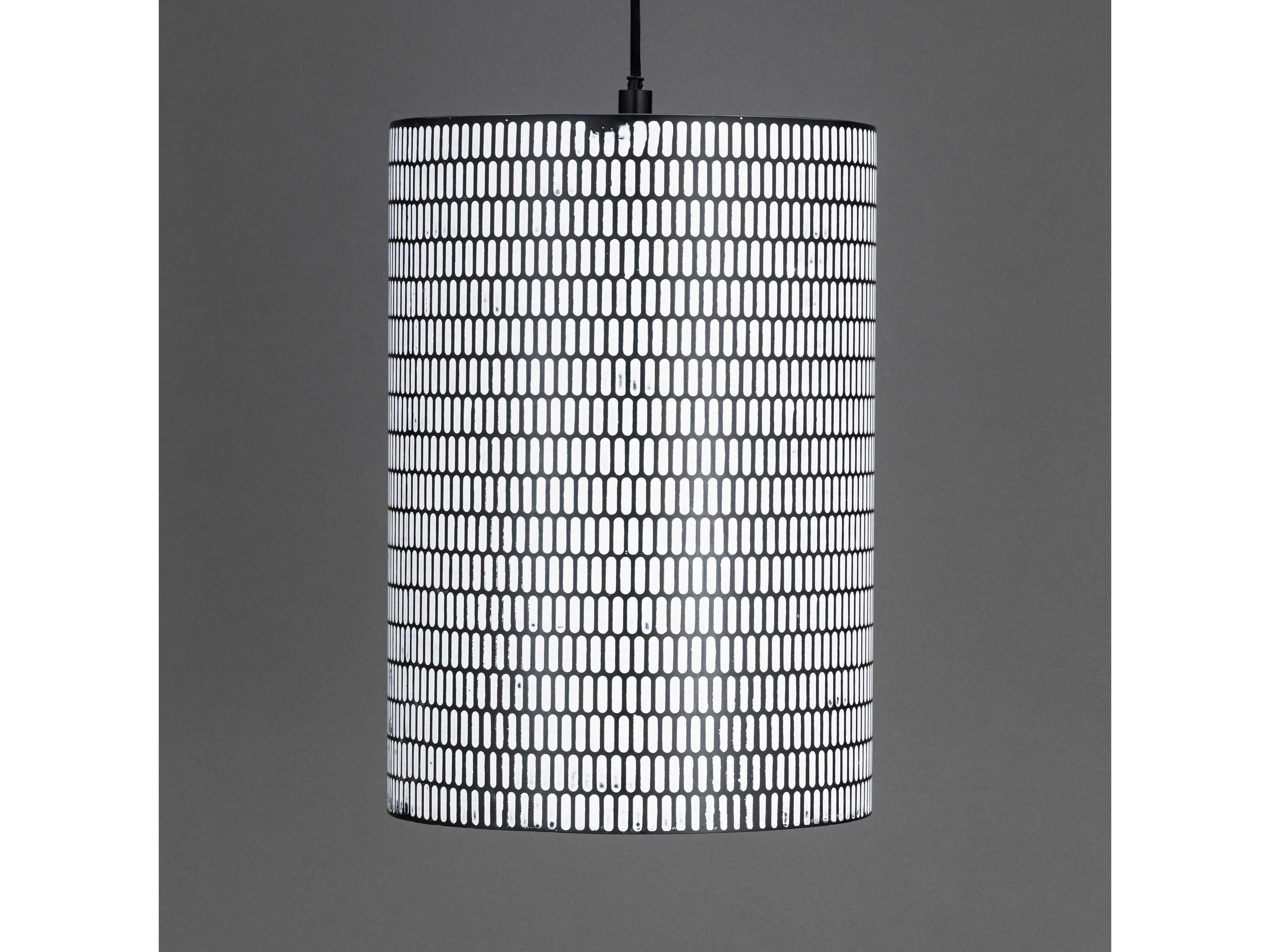 Maxim Lighting Shaka 1-Light Black White Cylinder Pendant