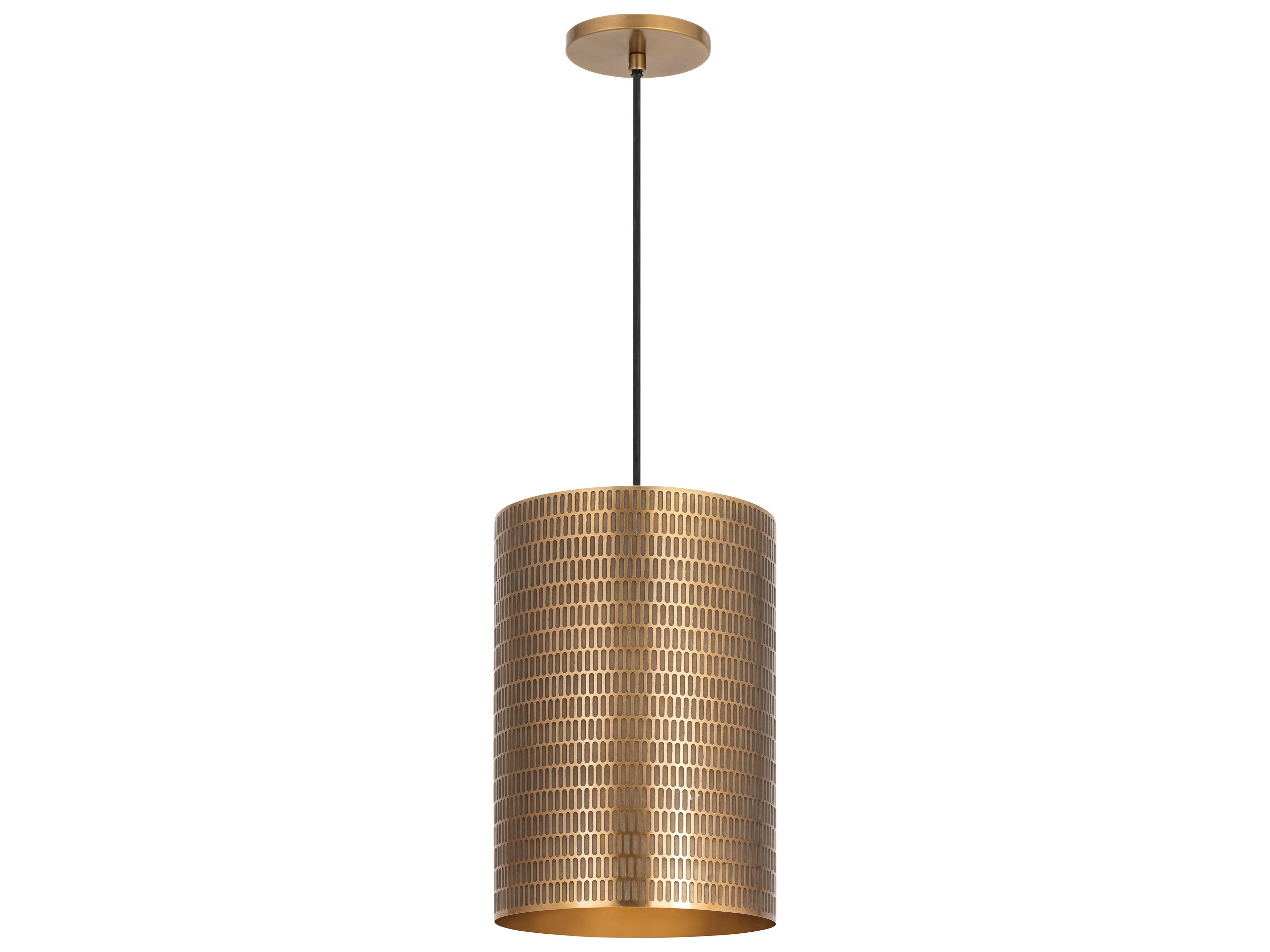 Maxim Lighting Shaka 1-Light Weathered Brass Cylinder Pendant