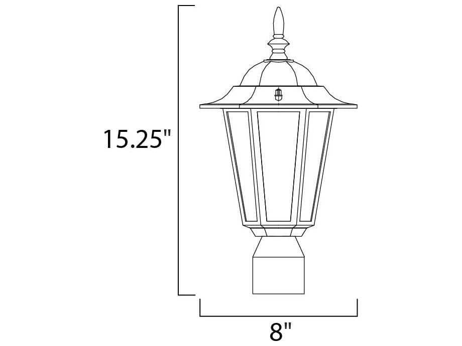 Maxim Lighting Builder Cast Black & Clear Glass Outdoor Post Light