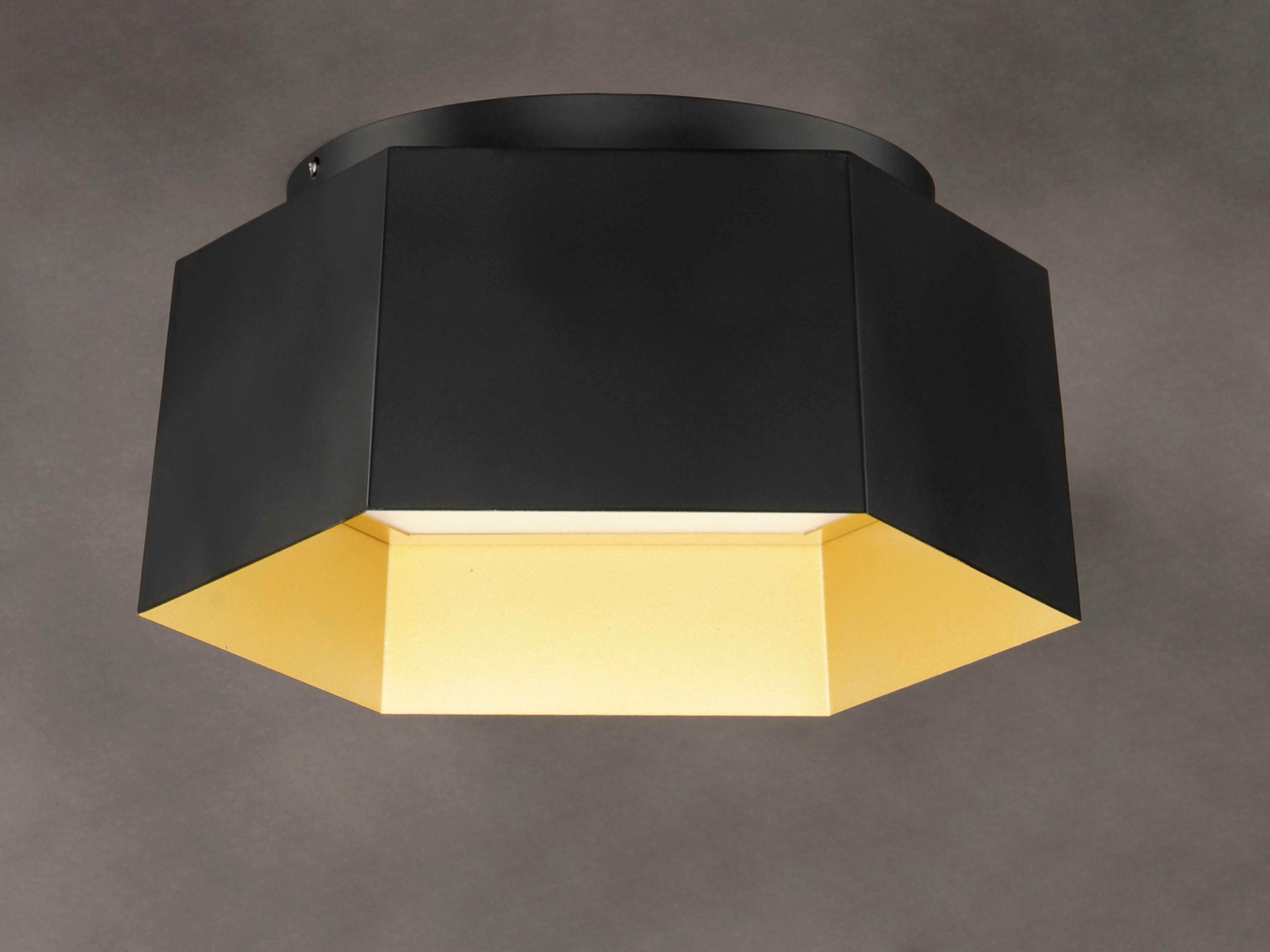 Maxim Lighting Honeycomb 1-Light Black Gold LED Geometric Flush Mount