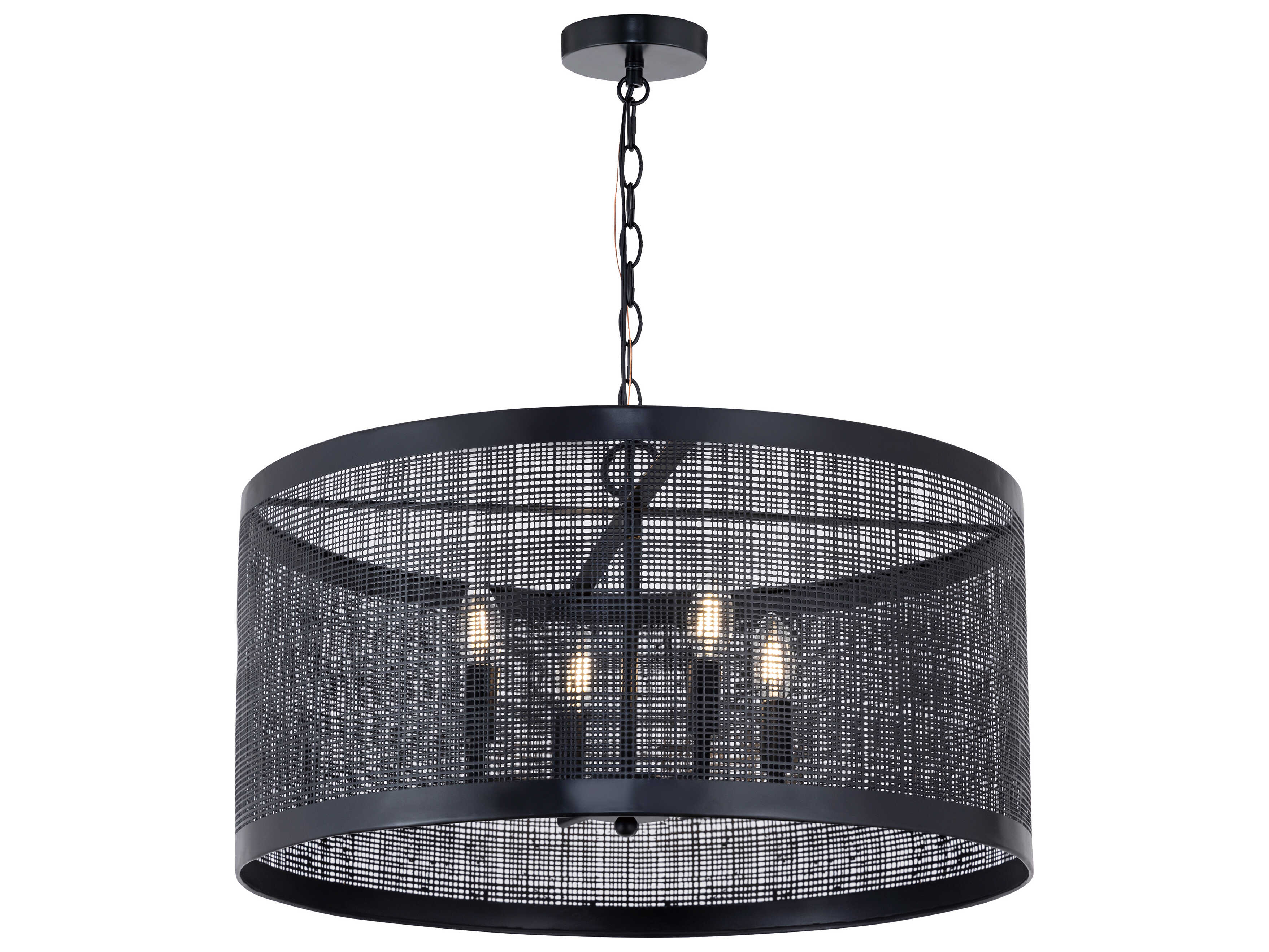 Maxim Lighting Hatcher 4-Light Black Drum Pendant