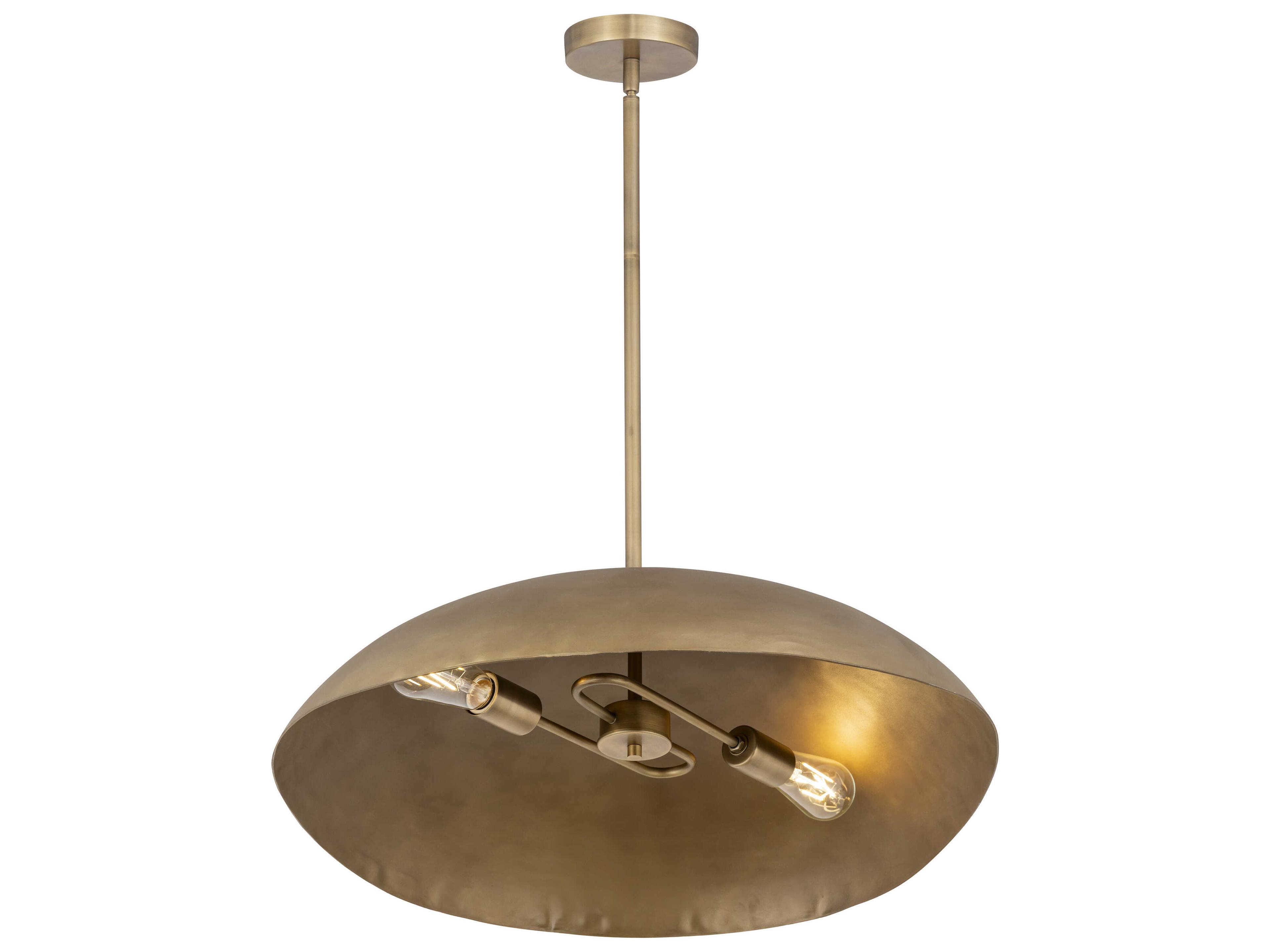 Maxim Lighting Denarii 2-Light Natural Gold Dome Pendant