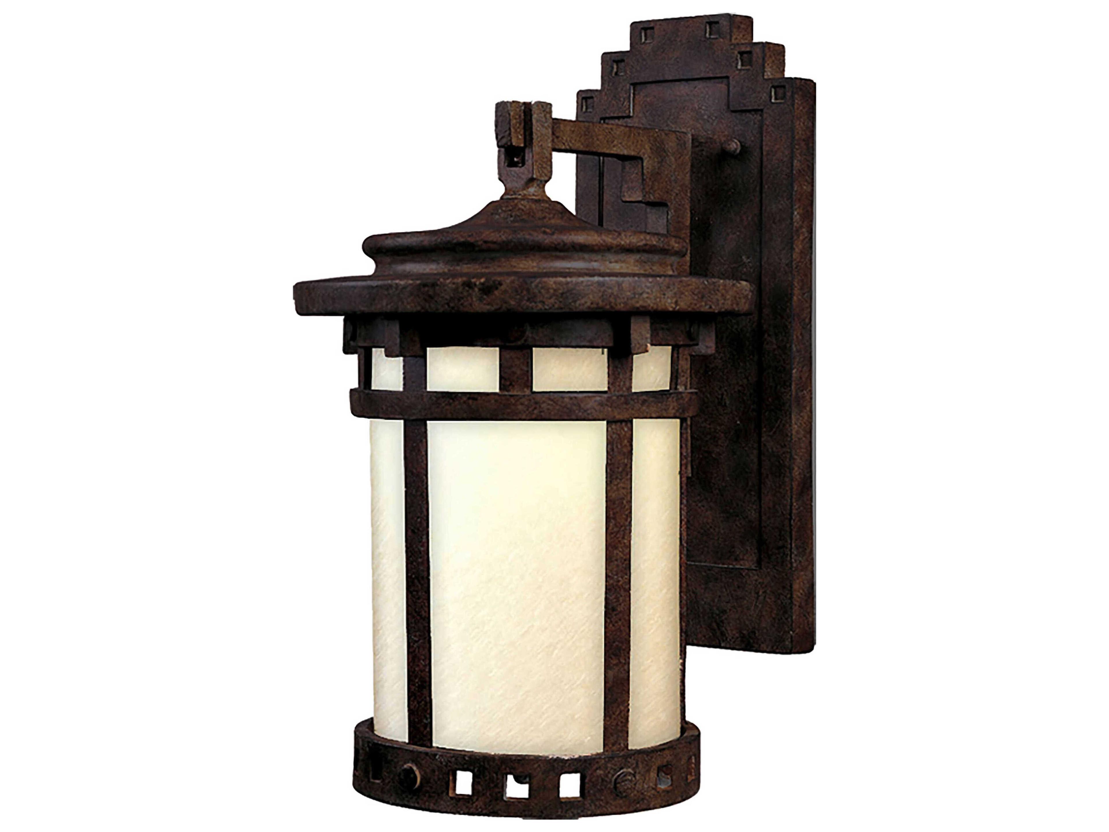 Maxim Lighting Santa Barbara Dark Sky & Mocha Glass Outdoor Wall Light