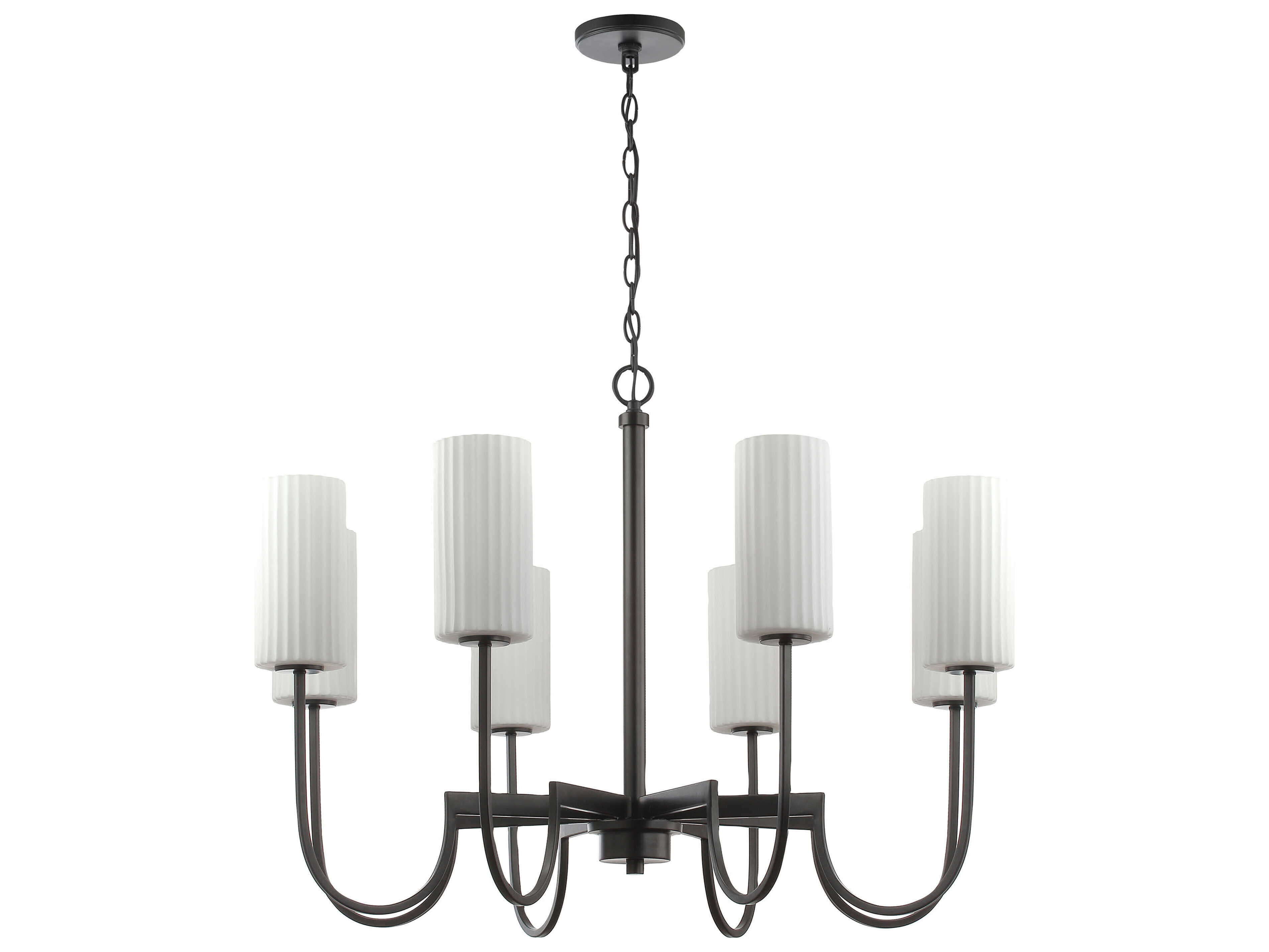 Maxim Lighting Town And Country 8-Light Black Glass Candelabra Cylinder Chandelier
