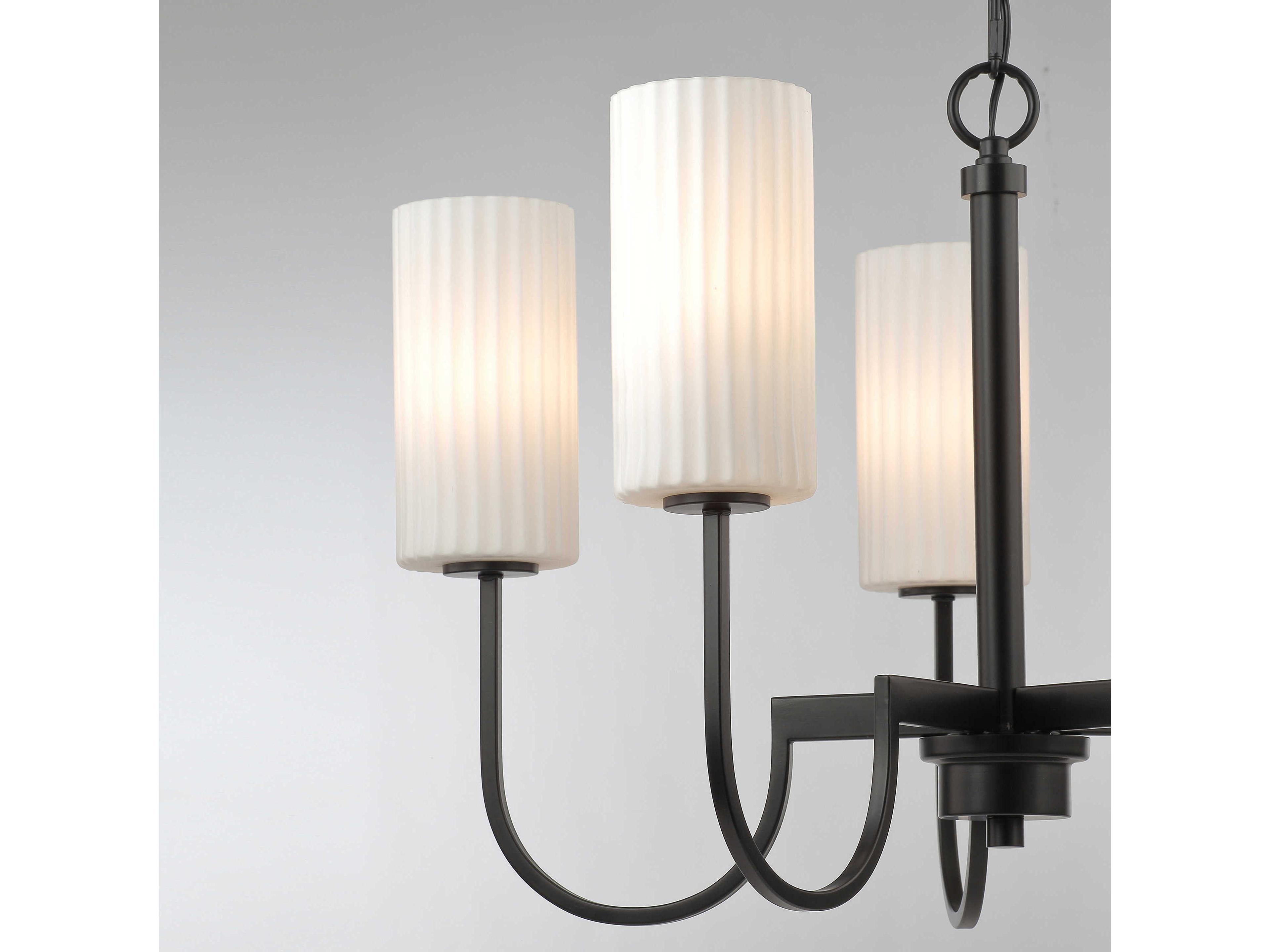 Maxim Lighting Town And Country 8-Light Black Glass Candelabra Cylinder Chandelier