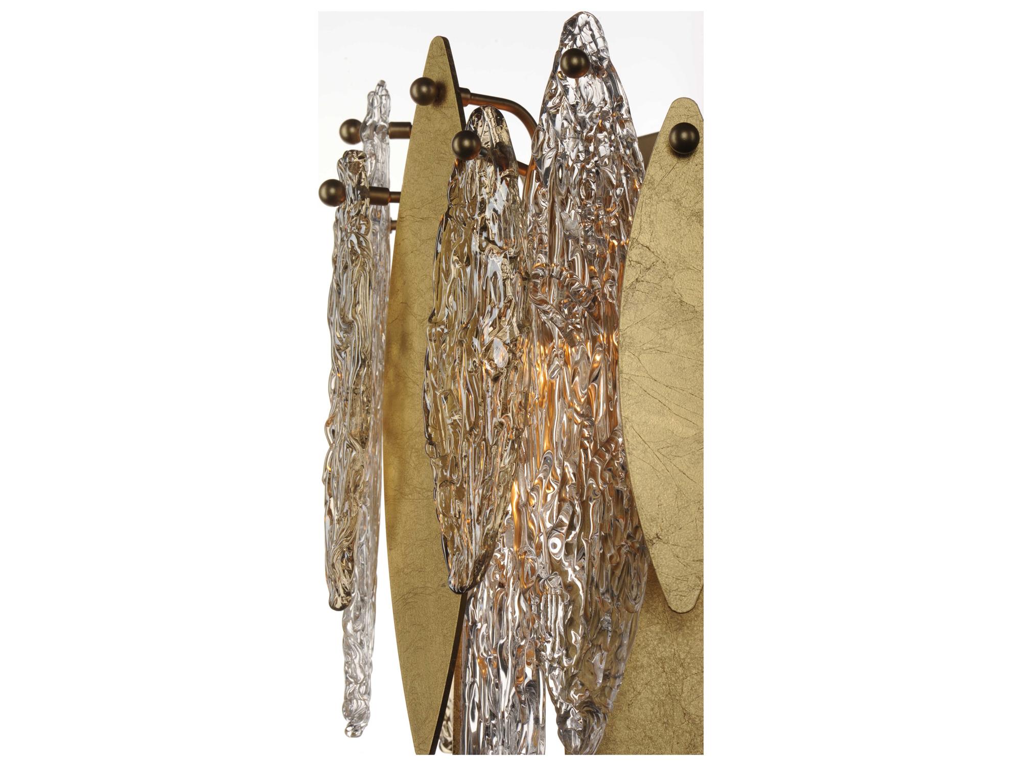 Maxim Lighting Majestic 3-Light Gold Leaf Glass Wall Sconce