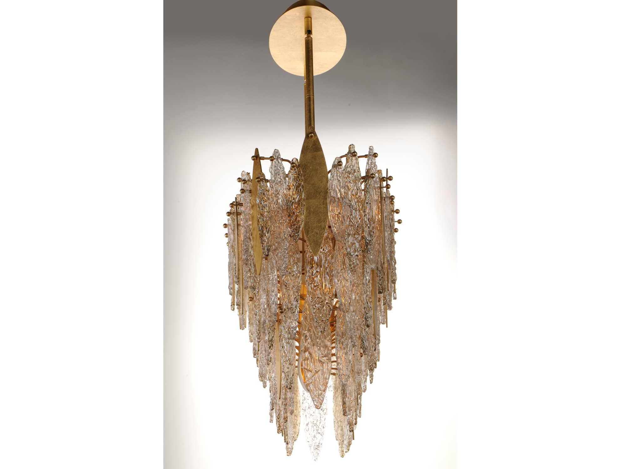 Maxim Lighting Majestic 18-Light8-Light Gold Leaf Glass Island Pendant