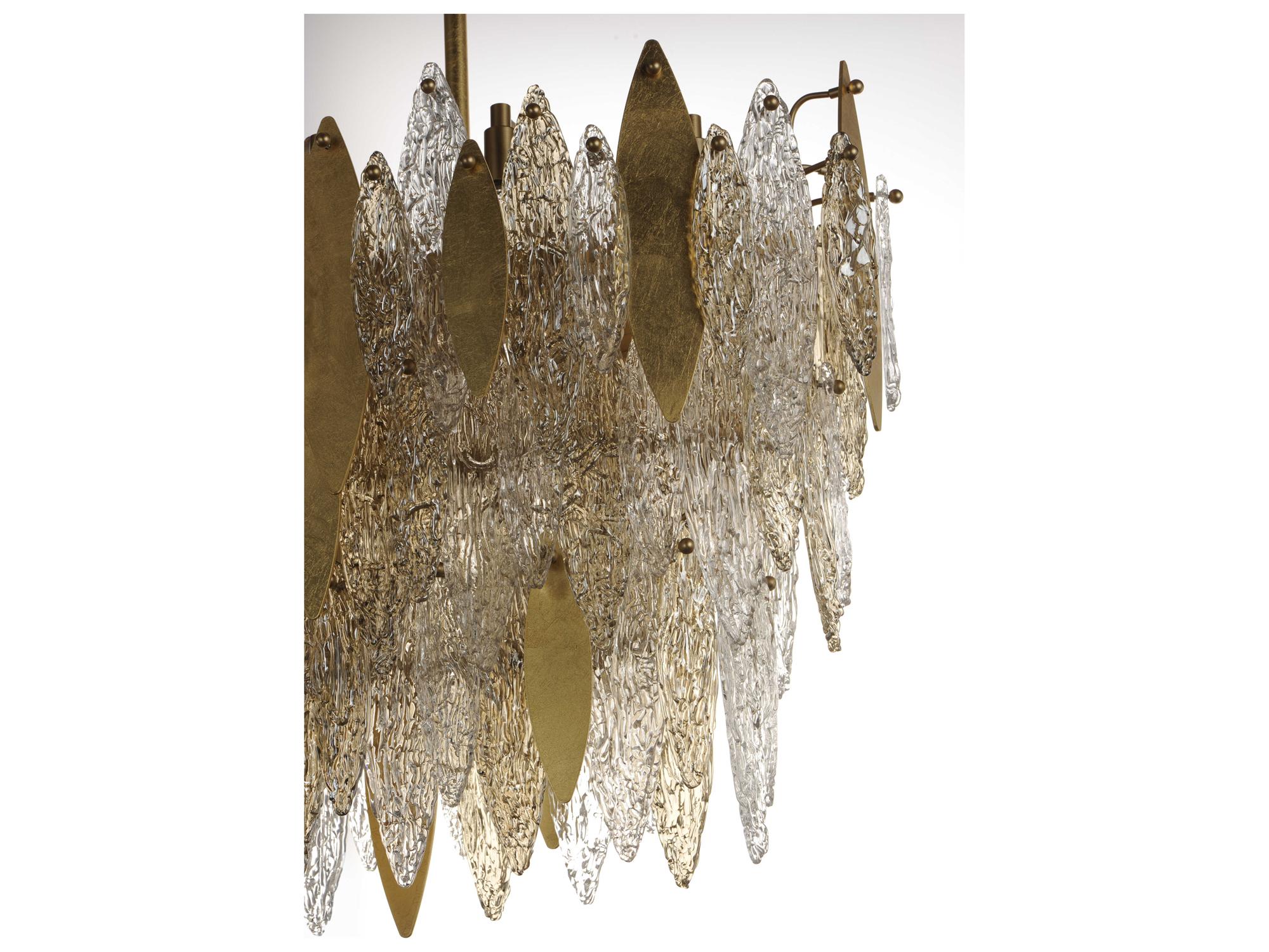 Maxim Lighting Majestic 18-Light8-Light Gold Leaf Glass Island Pendant