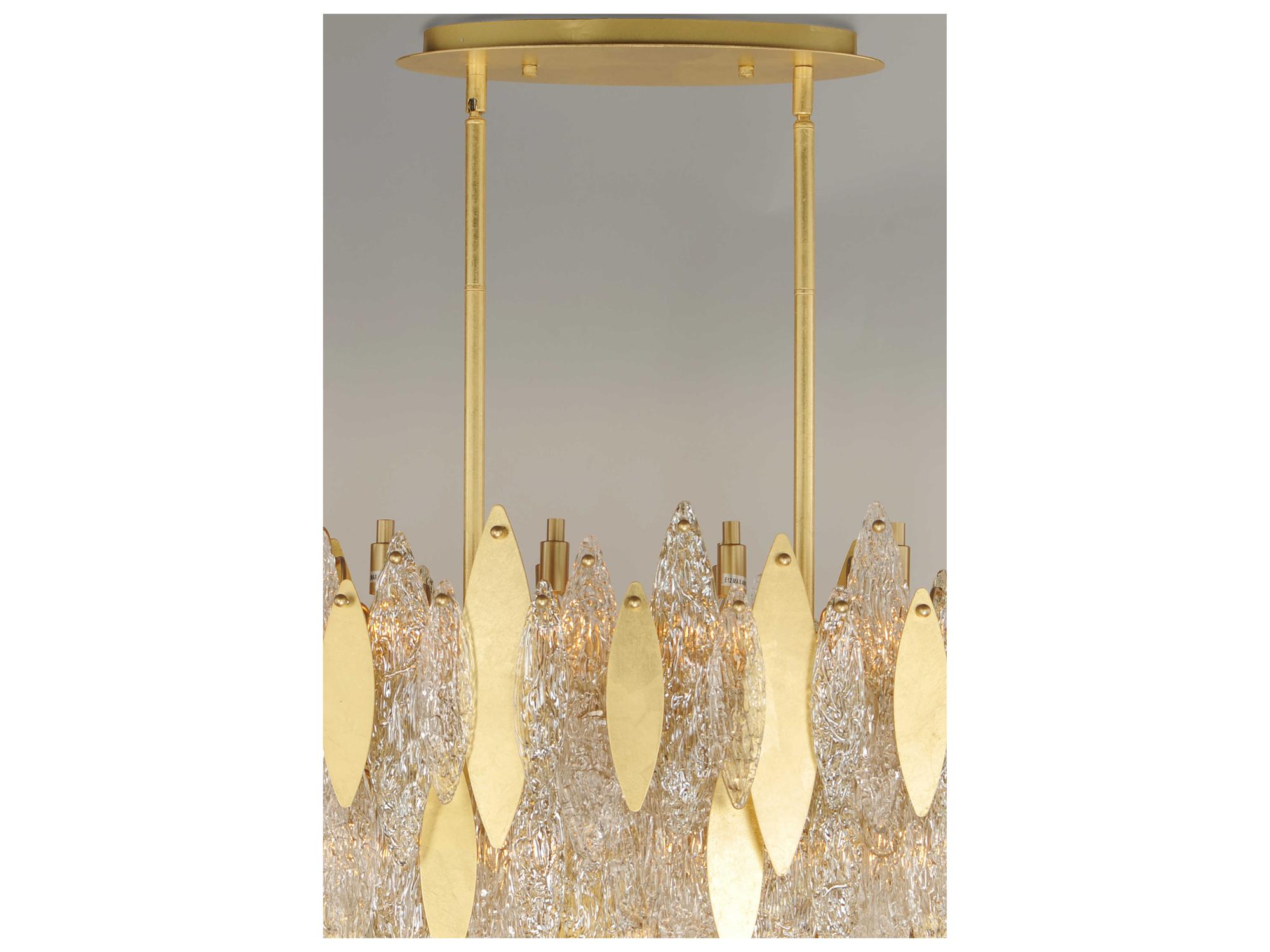 Maxim Lighting Majestic 18-Light8-Light Gold Leaf Glass Island Pendant