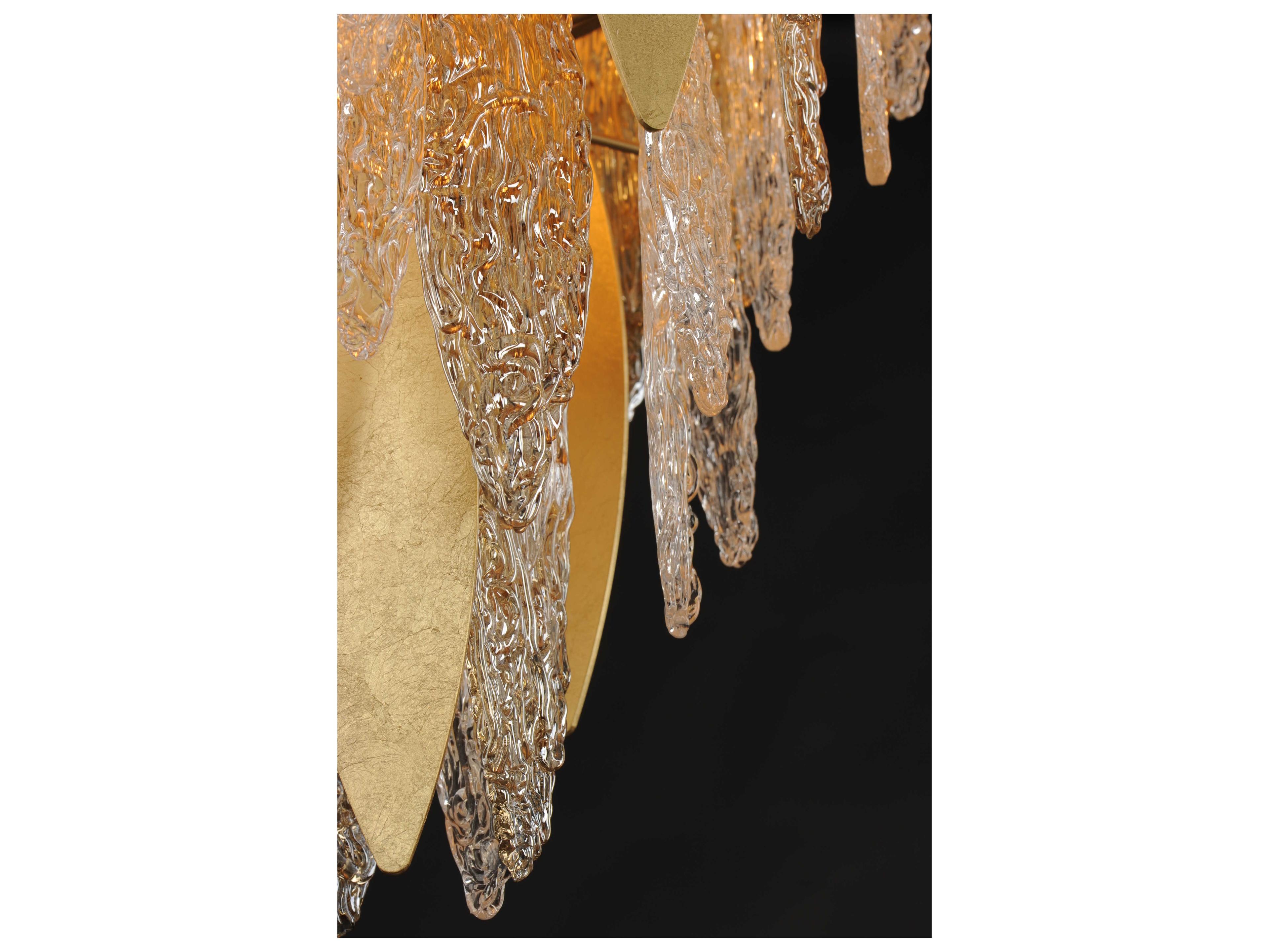 Maxim Lighting Majestic 21-Light Gold Leaf Crystal Glass Tiered Chandelier