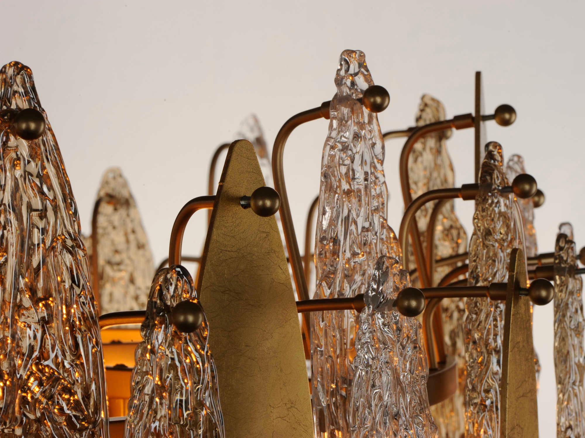 Maxim Lighting Majestic 21-Light Gold Leaf Crystal Glass Tiered Chandelier