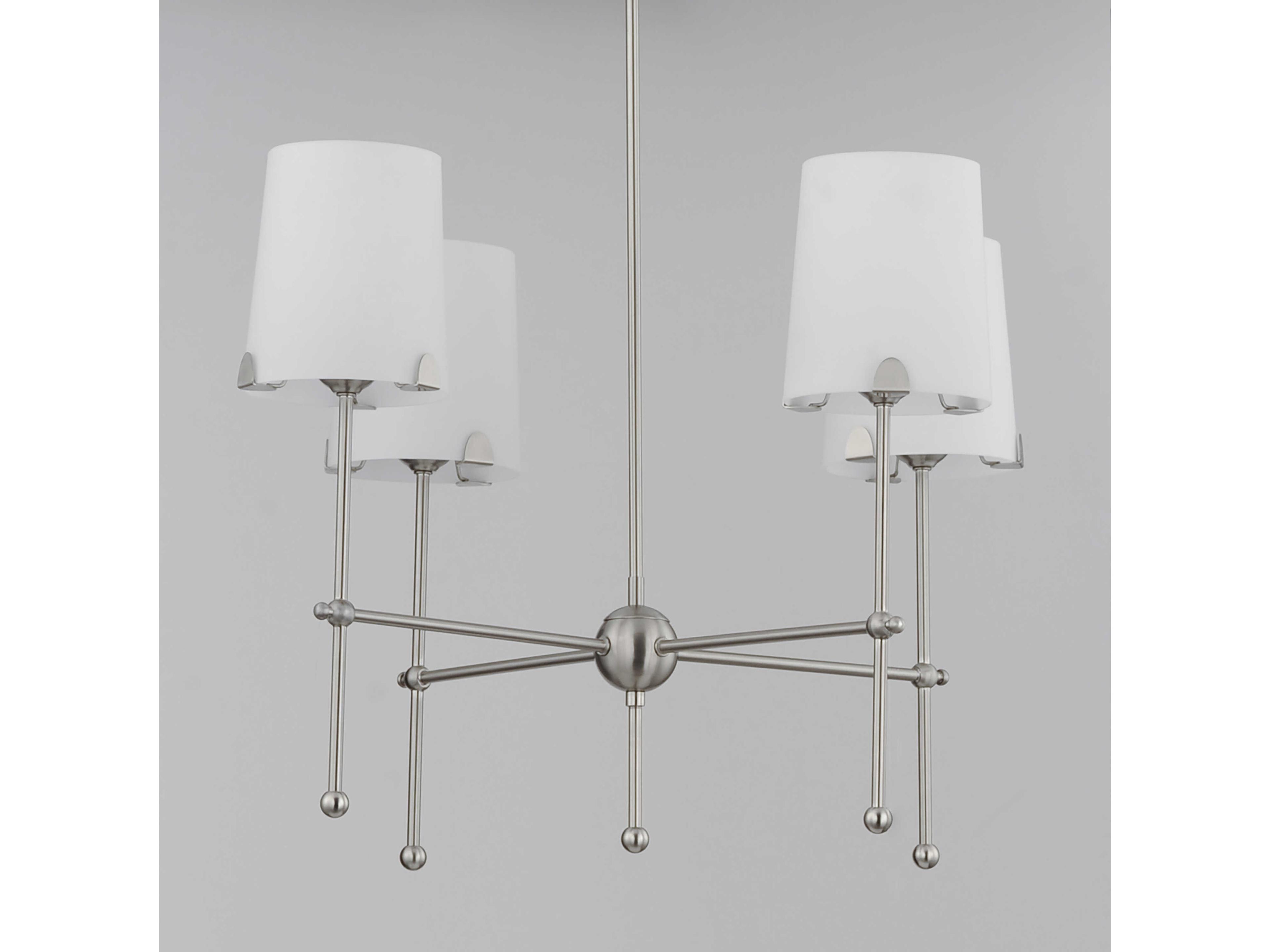 Maxim Lighting Huntington 4-Light Satin Nickel Glass Chandelier