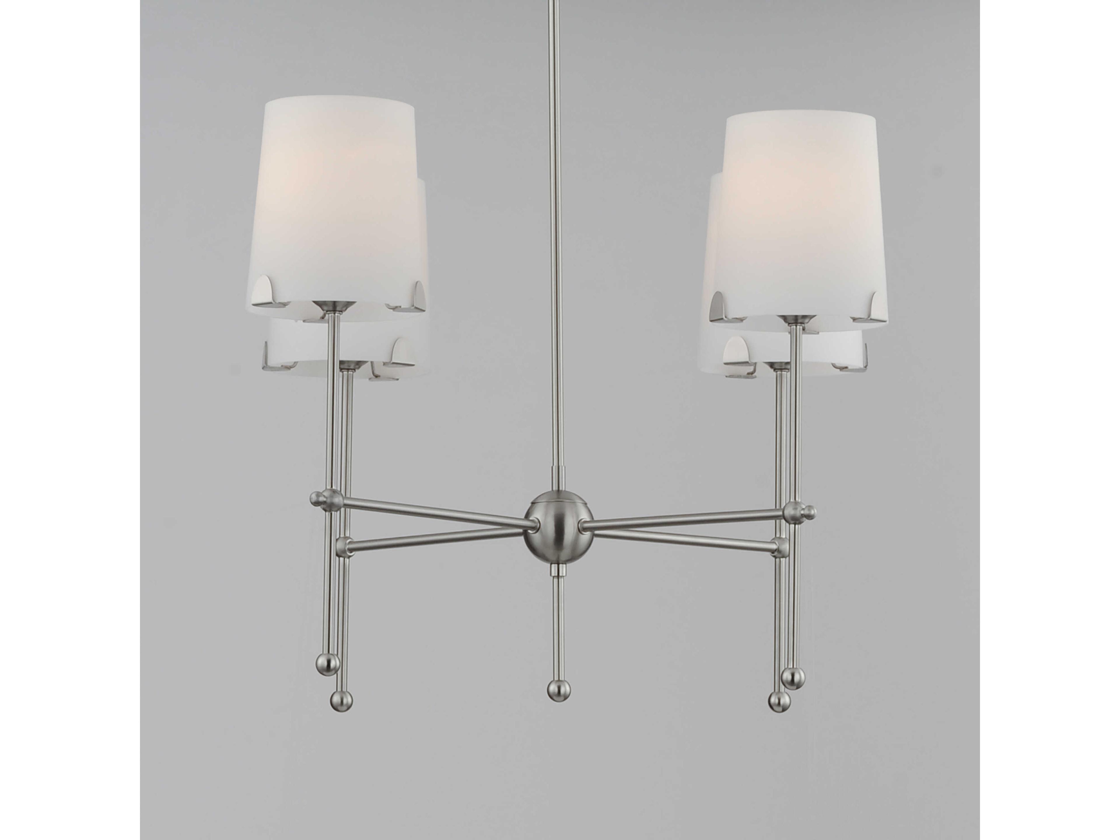 Maxim Lighting Huntington 4-Light Satin Nickel Glass Chandelier
