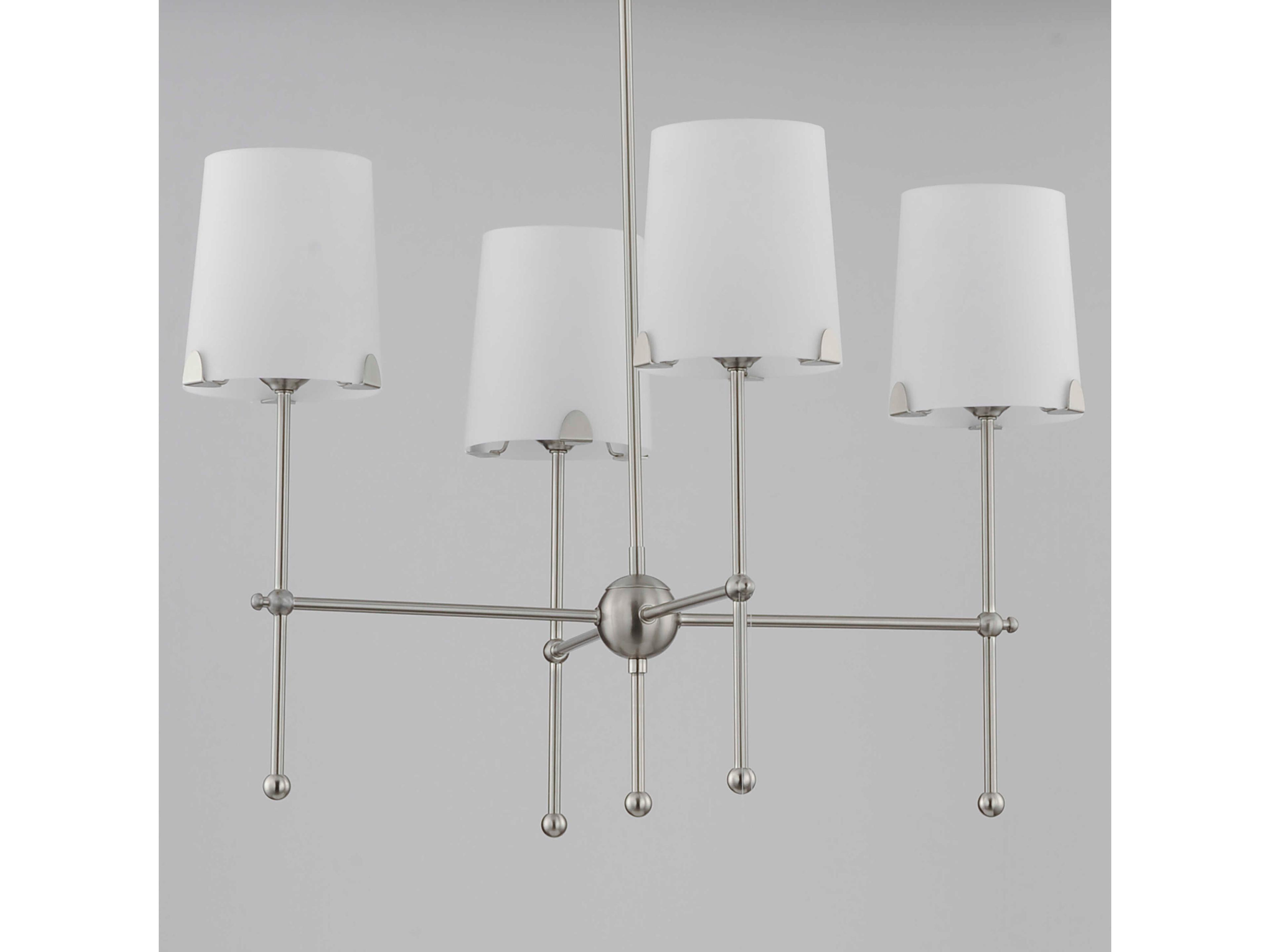 Maxim Lighting Huntington 4-Light Satin Nickel Glass Chandelier