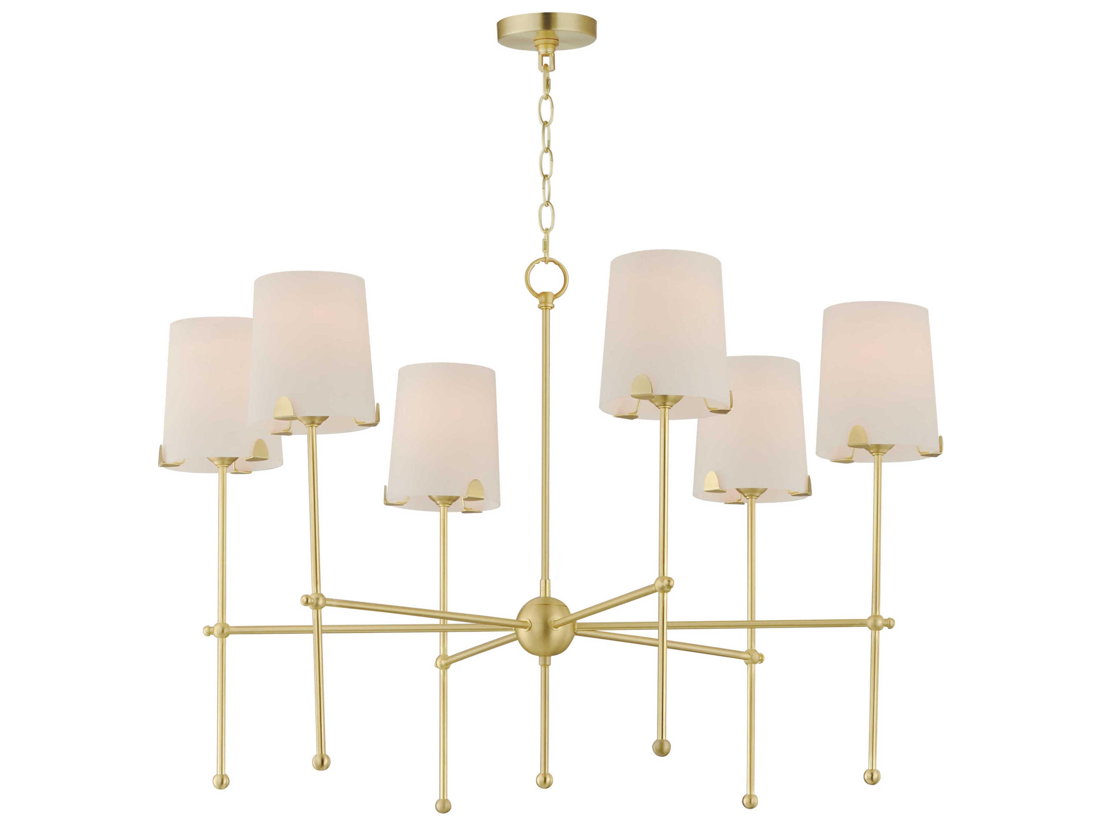 Maxim Lighting Huntington 6-Light Satin Brass Glass Chandelier