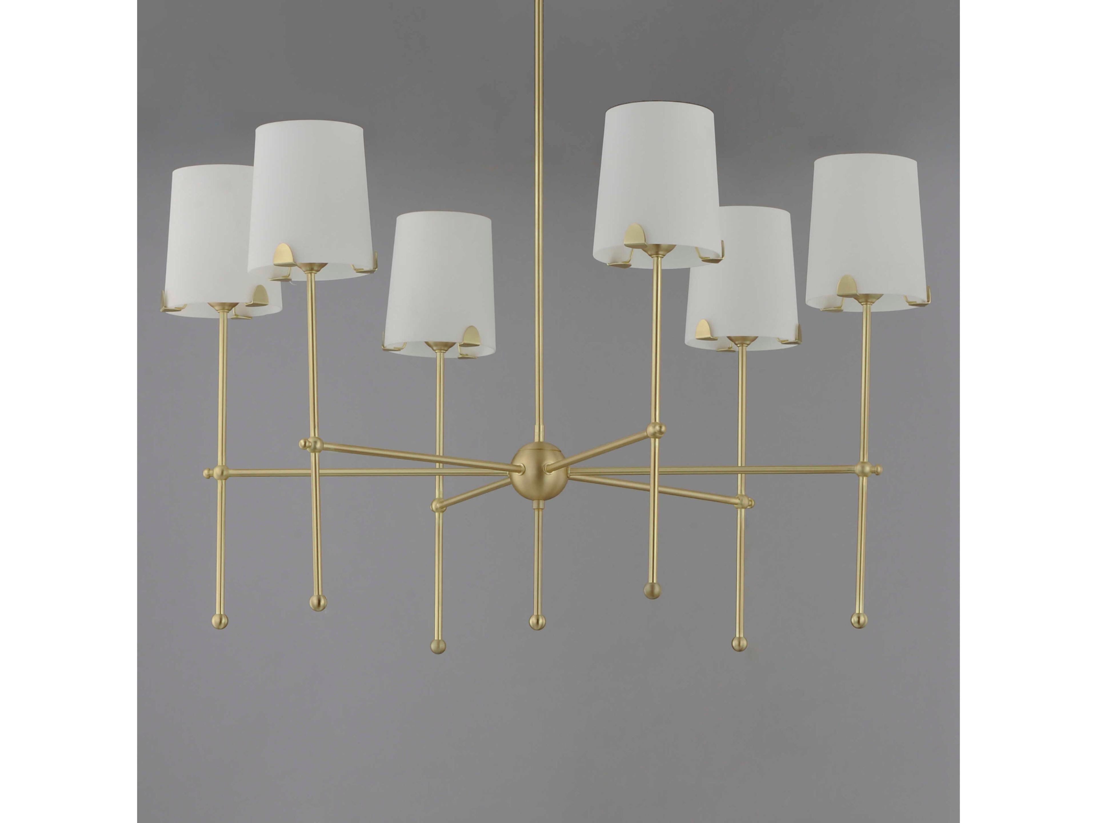 Maxim Lighting Huntington 6-Light Satin Brass Glass Chandelier